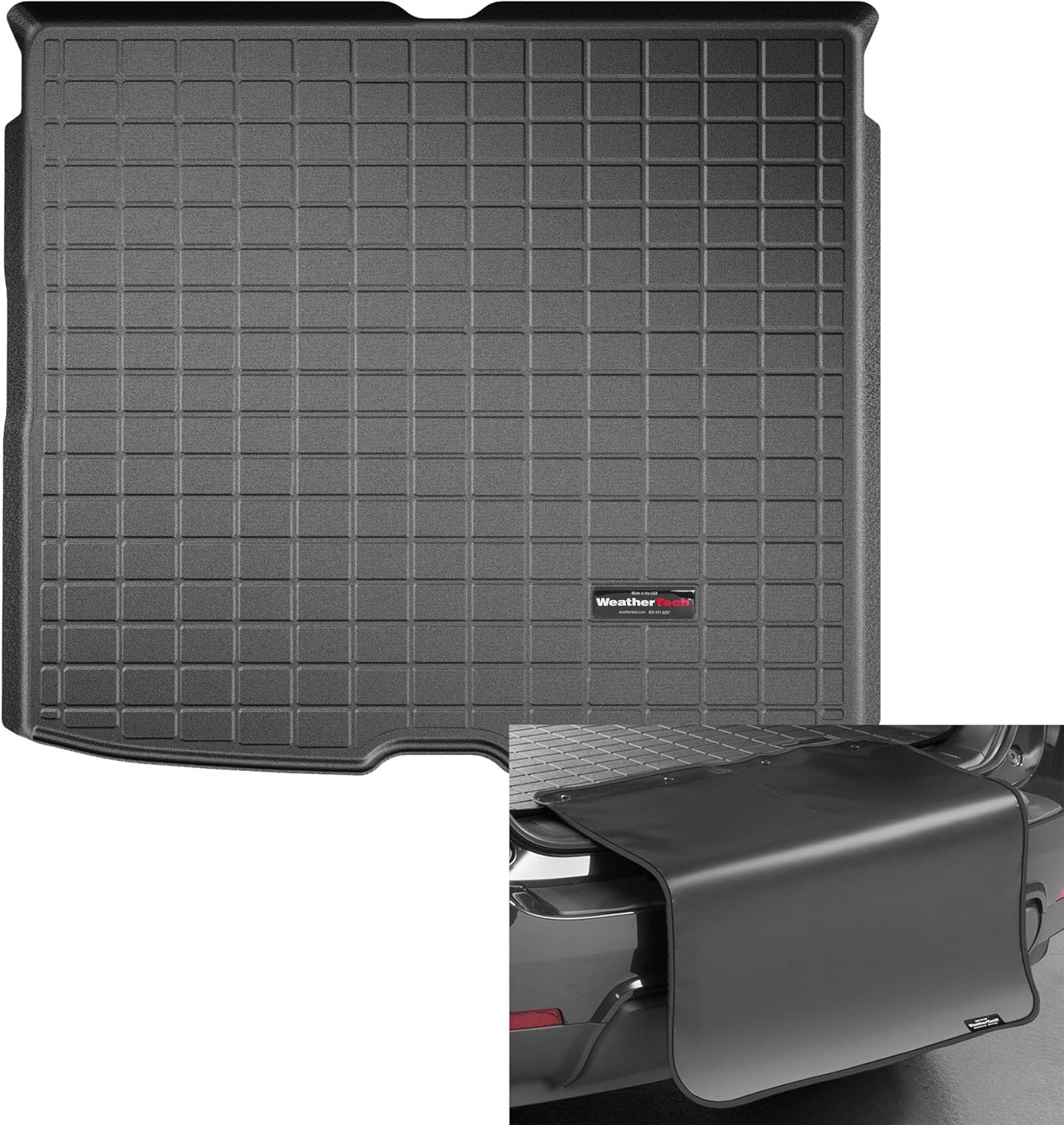 WeatherTech Cargo Trunk Liner with Bumper Protector for Volvo XC40 Recharge, XC40, C40 Recharge - Behind 2nd Row w/Bumper Protector (401175SK), Black