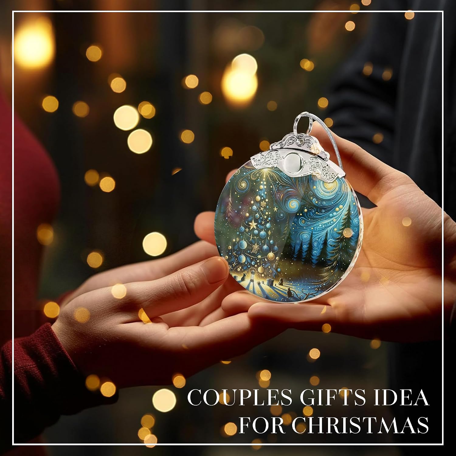 Christmas Ornament 2025 – Blue Starry Night Holiday Decor, Christmas Tree Ornaments for Tree, Christmas Tree Ornament for Tree, White Elephant Gift for Adults, Christmas Decorations