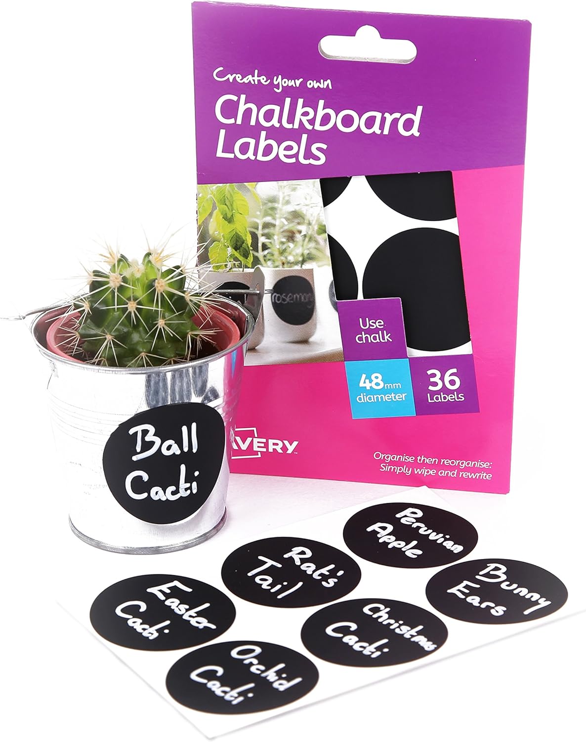 Avery HCH05 Create Your Own Chalkboard Round Labels, 95 x 44.5 mm