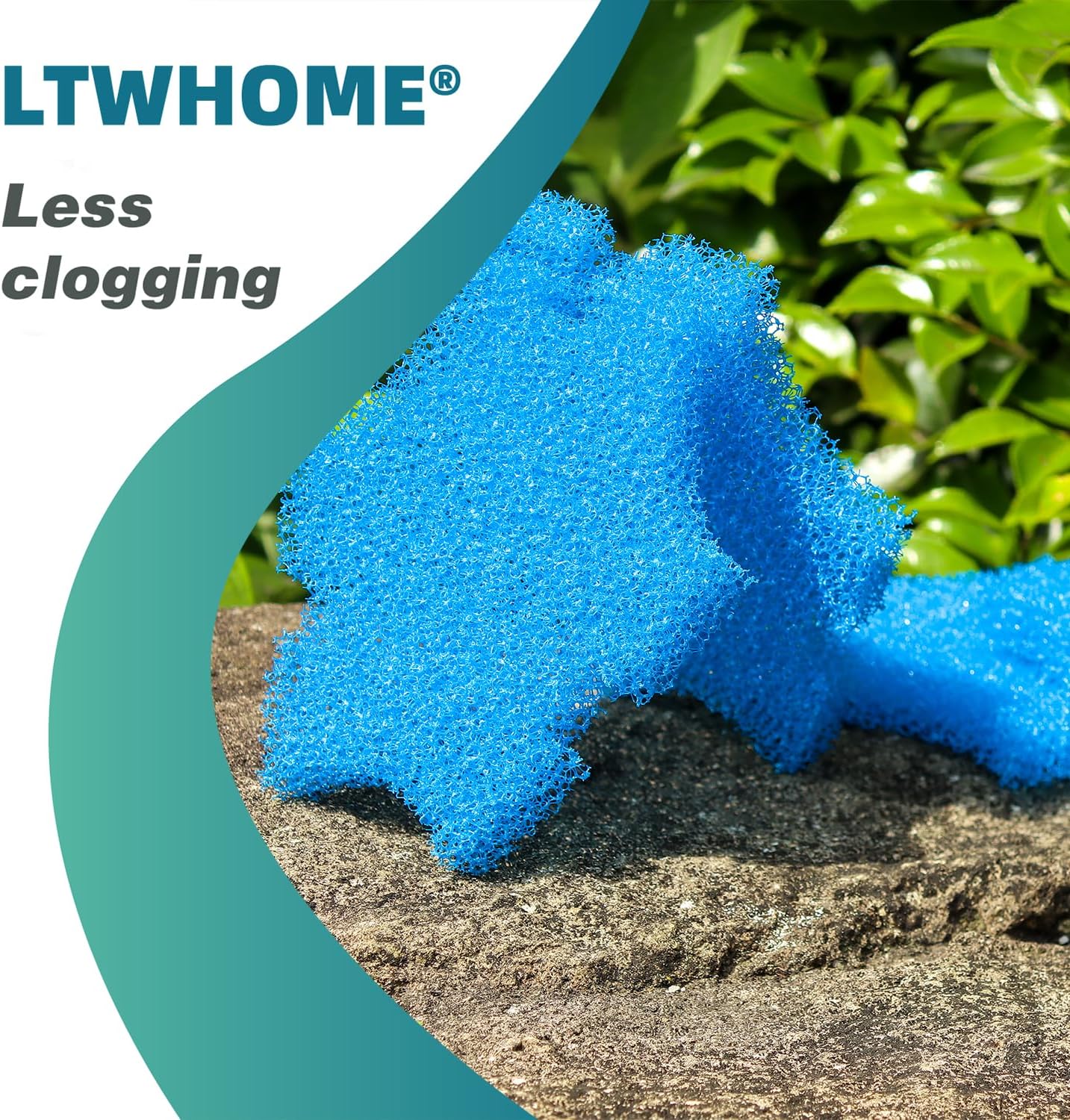 LTWHOME Replacement Blue Coarse Foam Filter Fit for Oase SwimSkim 25 Floating Pond Skimmer (Pack of 12pcs)