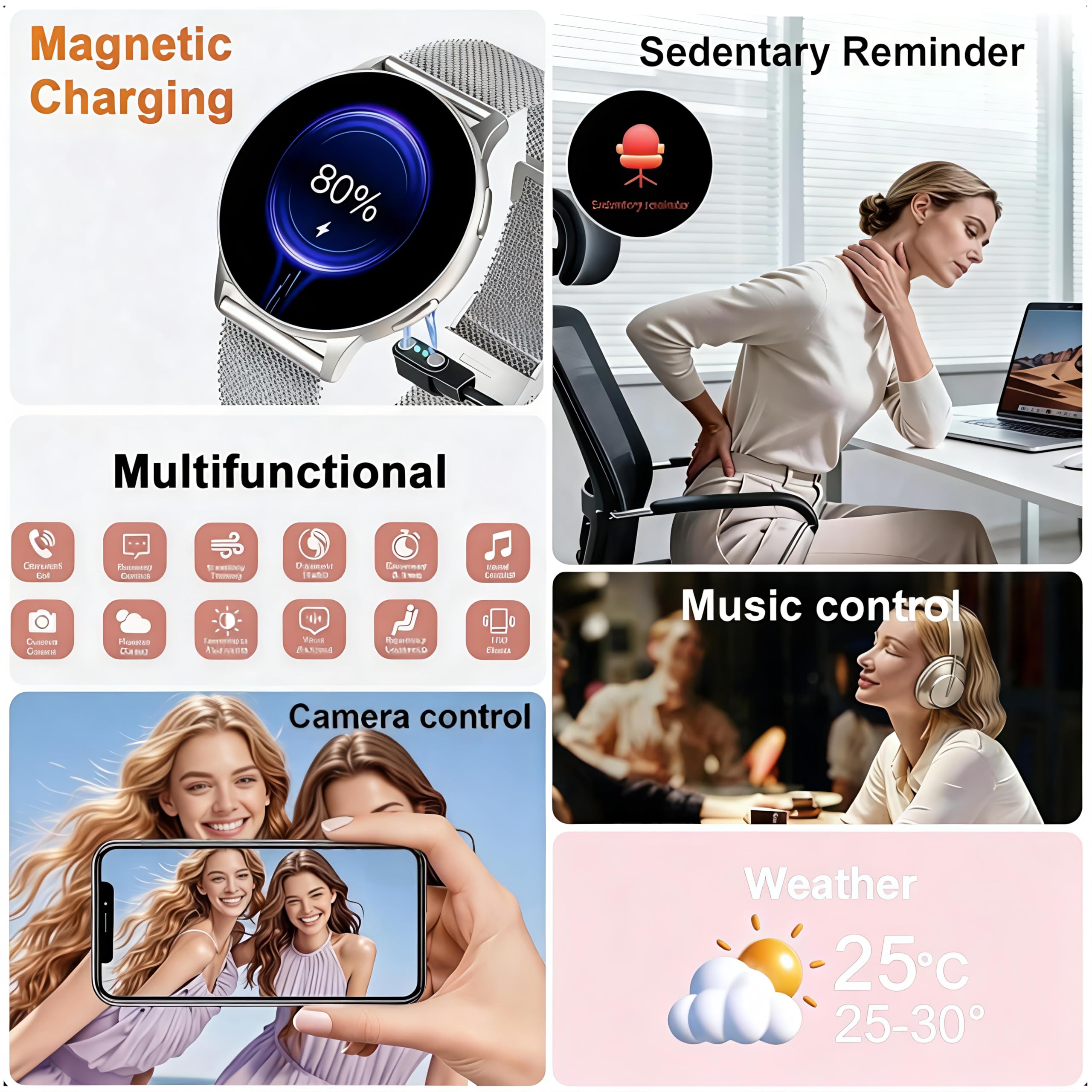 Jugeman Smartwatch Uomo, 1,43" HD Orologio Smartwatch Uomo con Chiamata Bluetooth,Militari Smart Watch Tracker 160+ Modalità Sportive