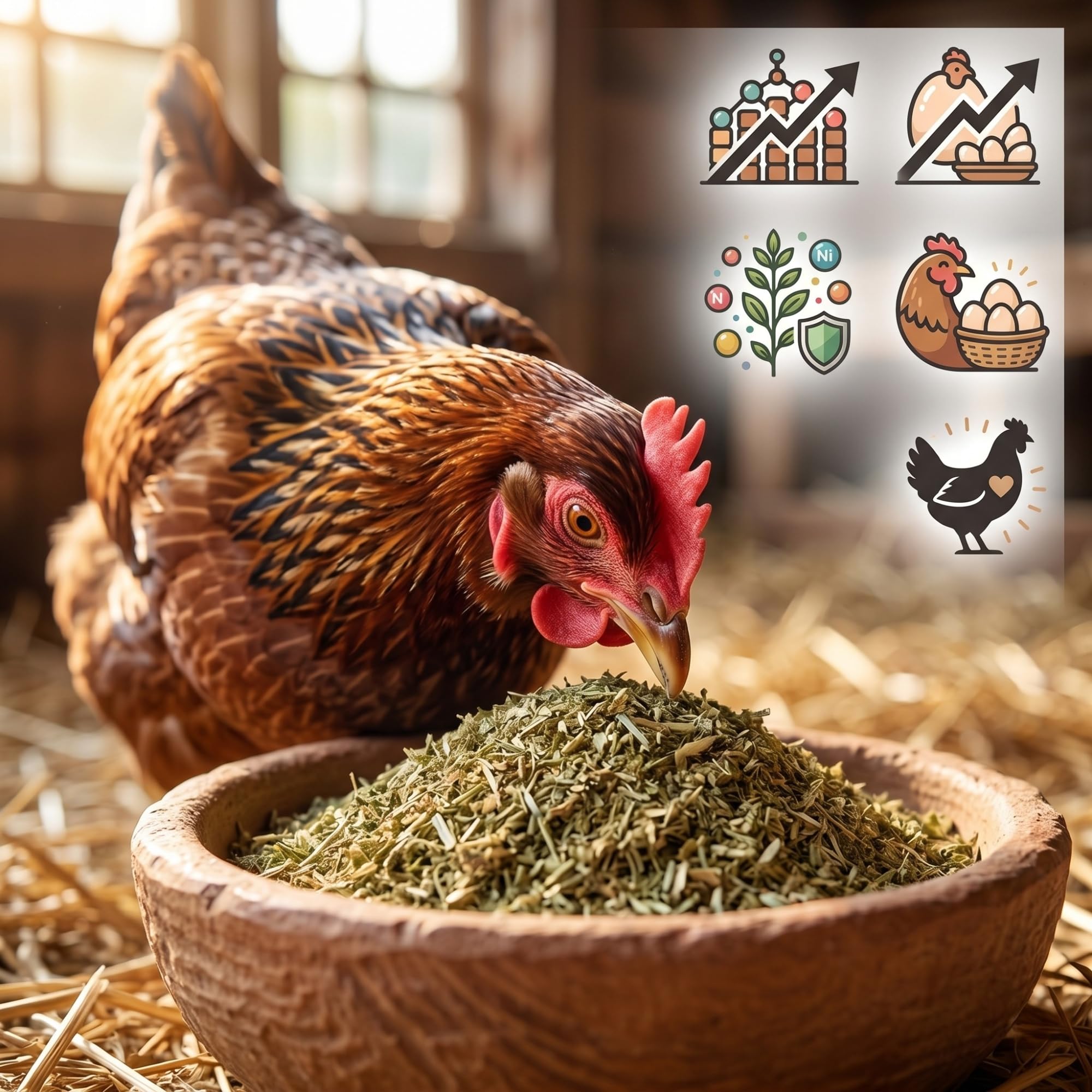 Polnische Luzernrippe Sipa 10 kg - Hochproteinhaltiges Ergänzungsfutter für Legehaus- und Geflügelhäufer, 17% Pflanzenprotein, 100% Natürlich, Unterstützt Legen und Eierqualität, getrocknet und