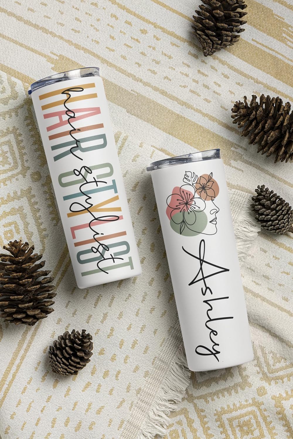 Personalized Hair Stylist Gifts Tumbler 20 Oz - Hairdresser Gifts - Hairapist Gifts - Gifts for Beauty Salon Owner, White