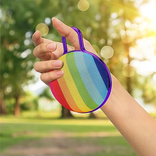 Miniatura 5 de Altavoz Bluetooth inalámbrico verdadero Altavoz portátil con diseño de arcoíris, parrilla de malla suave Teléfono con altavoz inalámbrico Radio