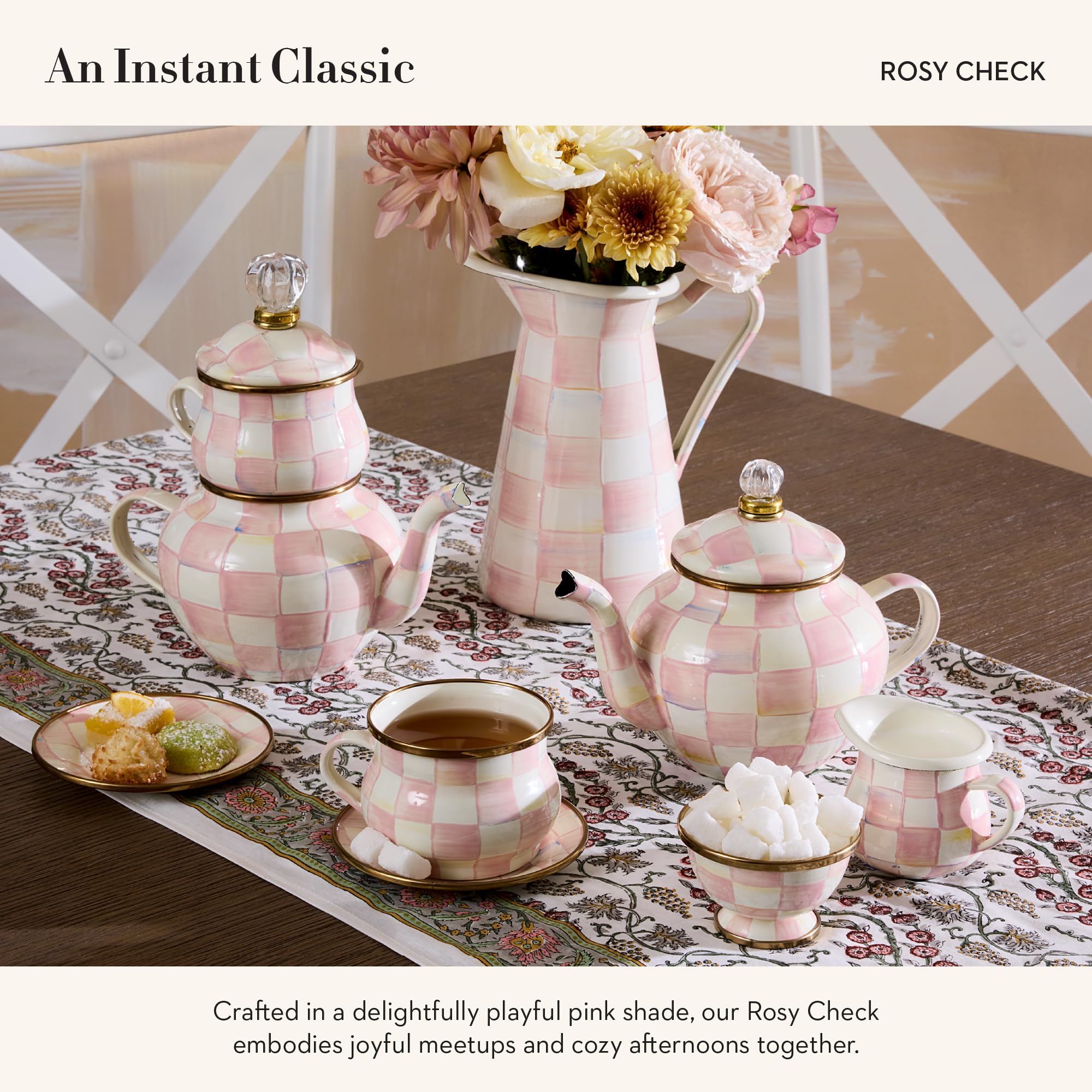 Amazon.com | MACKENZIE-CHILDS Enamel Teapot, Cute Small Teapot