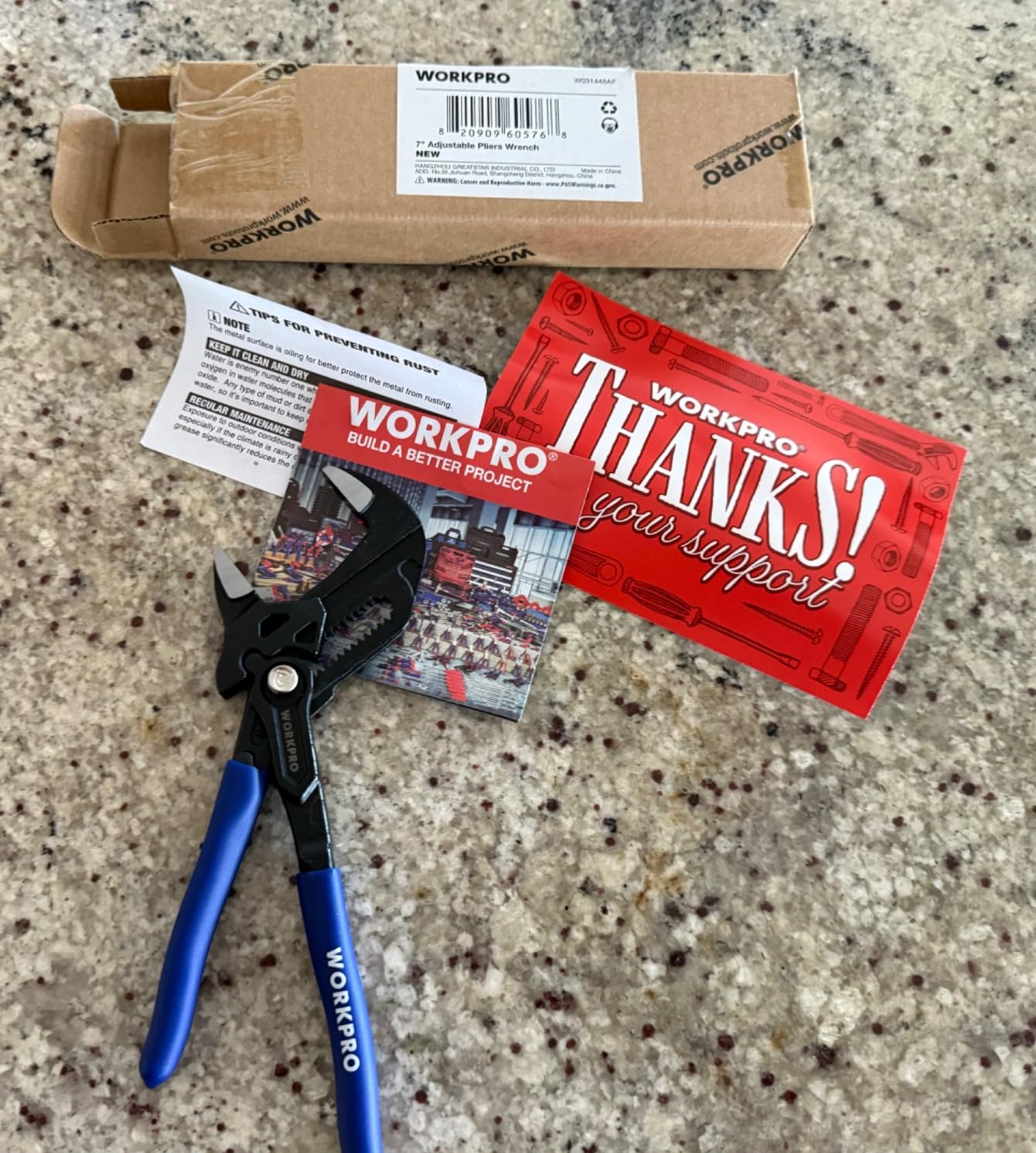 WORKPRO Pliers Wrench Set, 7 & 10-Inch CR-V Construction Wrench Pliers, Adjustable Parallel Smooth Jaw Pliers, Black Finish, Groove Lock Mechanism photo review