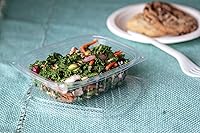 Vista 8 de ECO PRODUCTS Recipientes rectangulares transparentes compostables de 8 onzas con tapas, paquete de 100, preparación de comidas, hechos de plástico