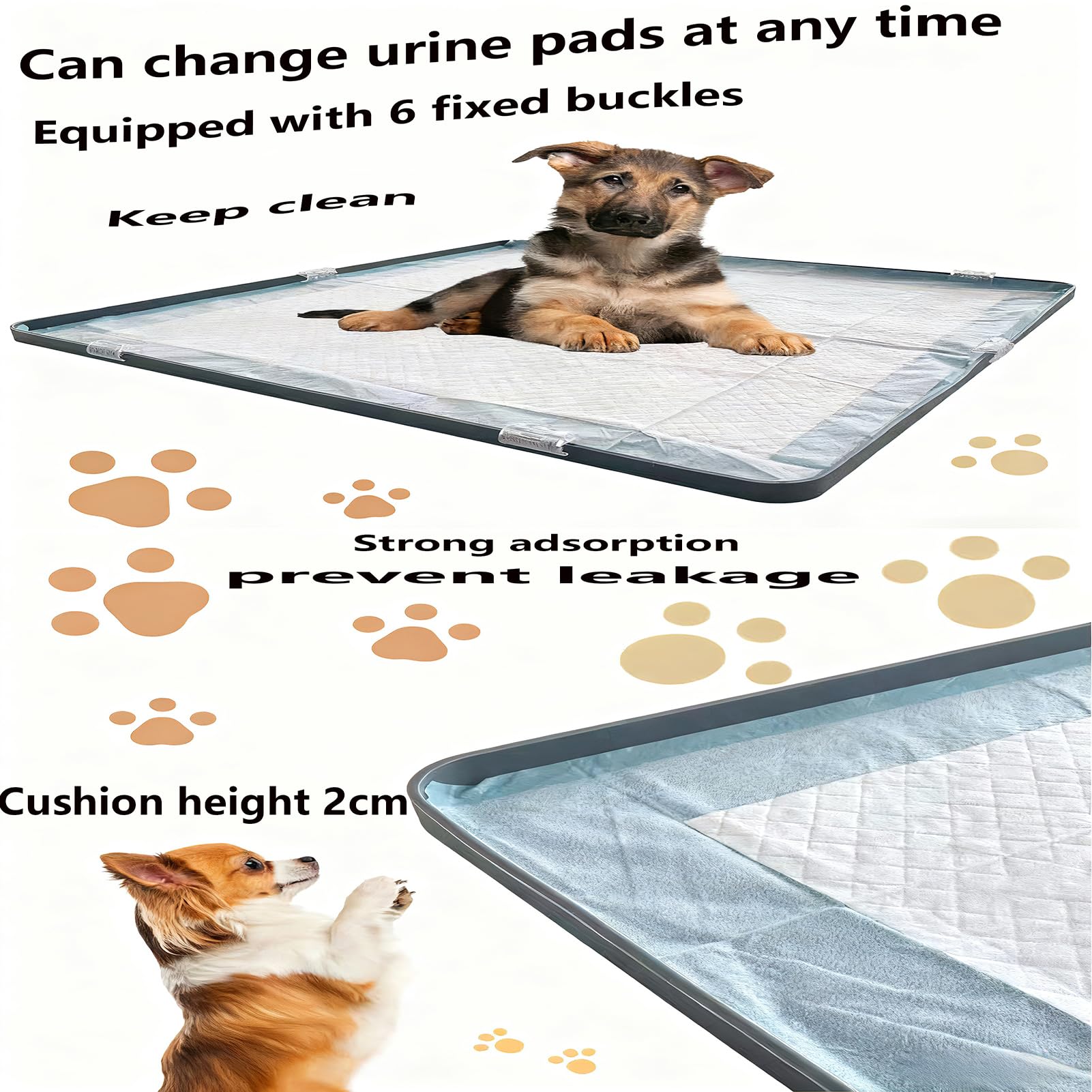 Tappetino lavabile per animali domestici per cani e cuccioli – Tappetino riutilizzabile in silicone per Puppy, tappetino multiuso per animali domestici con impermeabile e antiscivolo (grigio