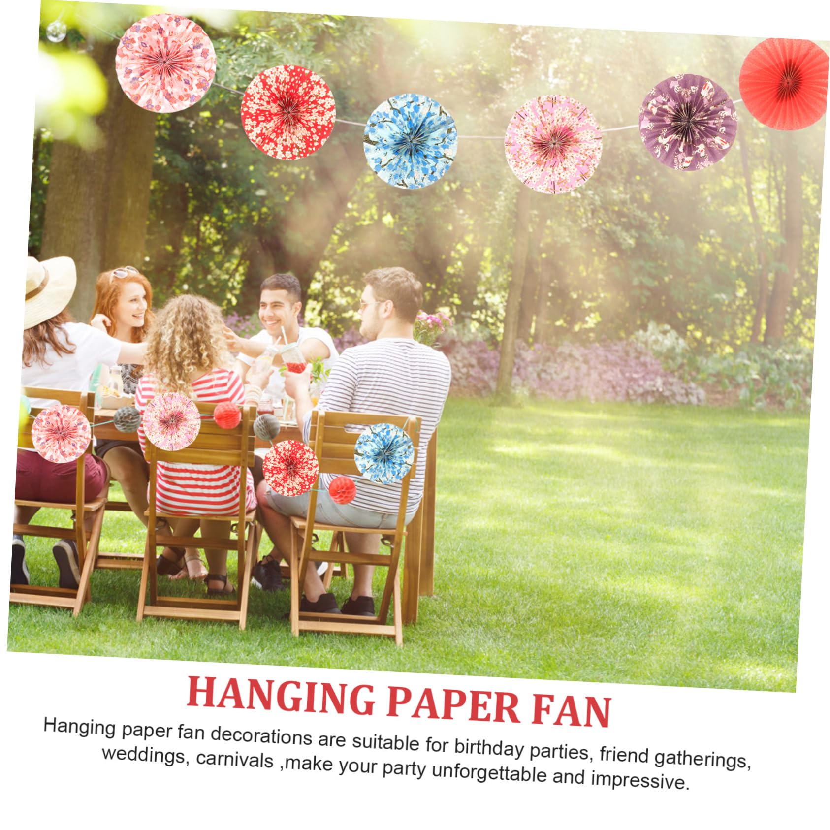 TOPBATHY 30 STK Fächerblume aus japanischem Papier Rotes rotes Partyzubehör Klebeband doppelseitig Double Sided Tape Dekoration Hochzeitsdeko Hochzeitspapier-Fans Papierfans basteln