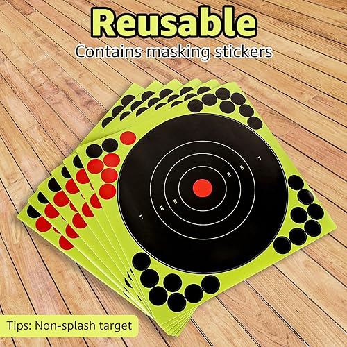 Miniatura 3 de 50 objetivos de disparo autoadhesivos, blancos de papel de 10 pulgadas con parches de cobertura, blanco de papel para pistola, pistola, rifle,
