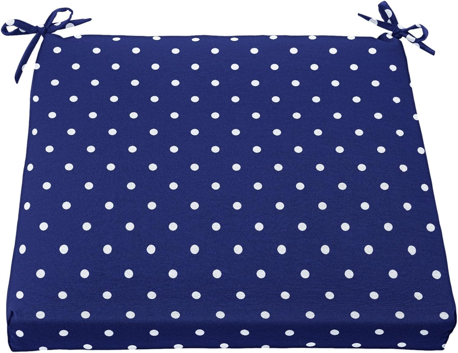 BrylaneHome 20" Square Throw Pillow - Patio & Outdoor - Water, Stain & Fade Resistant - Evening Blue Dot