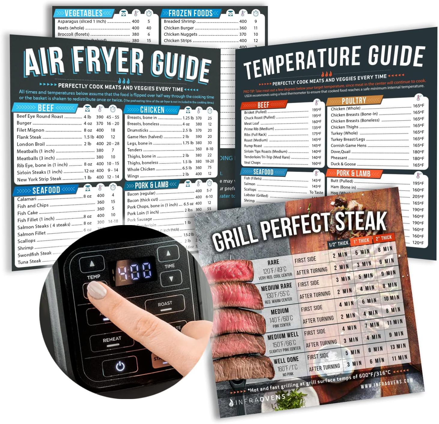 Air Fryer Cheat Sheet Cooking Times Chart Accessories for