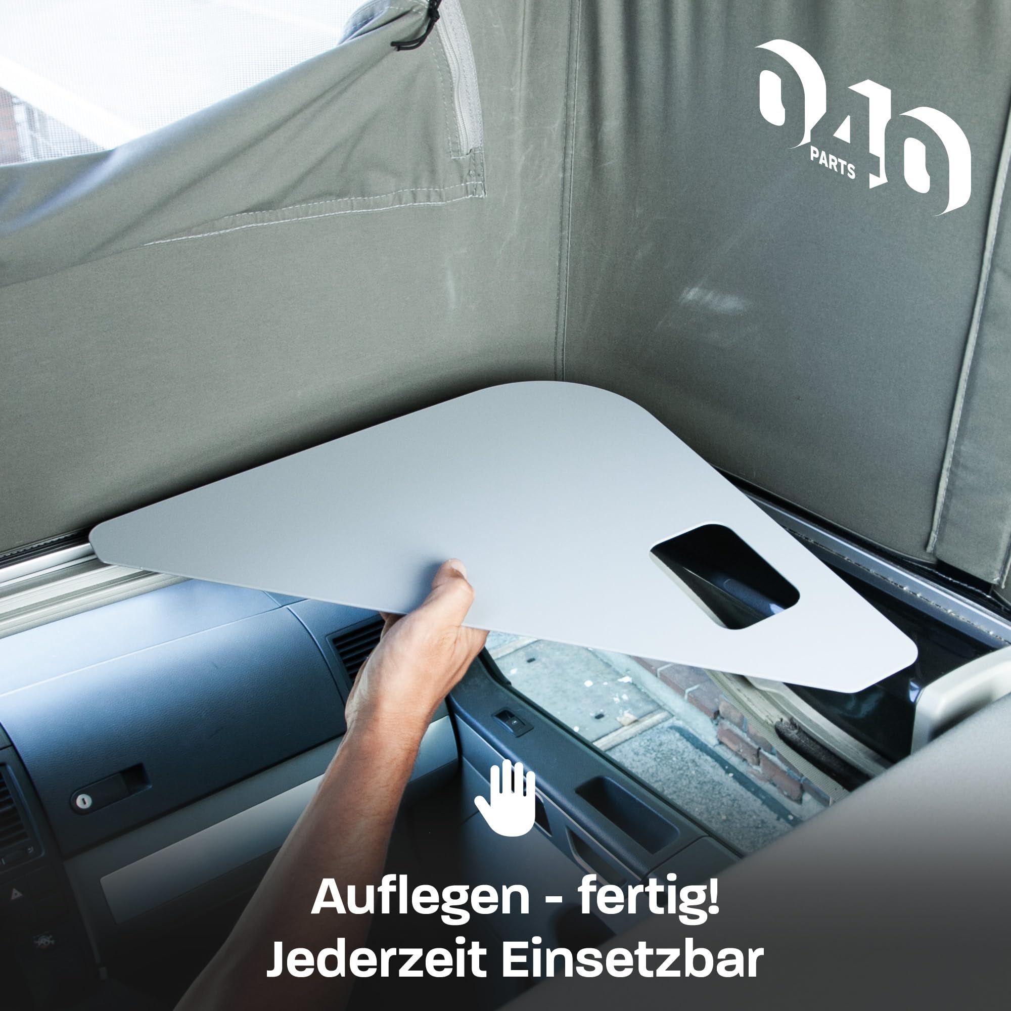 Ablagefläche grau für das Dachzelt deines VW T5 T6 T6.1 California - Regalboden Ablage Fach Mehr Stauraum