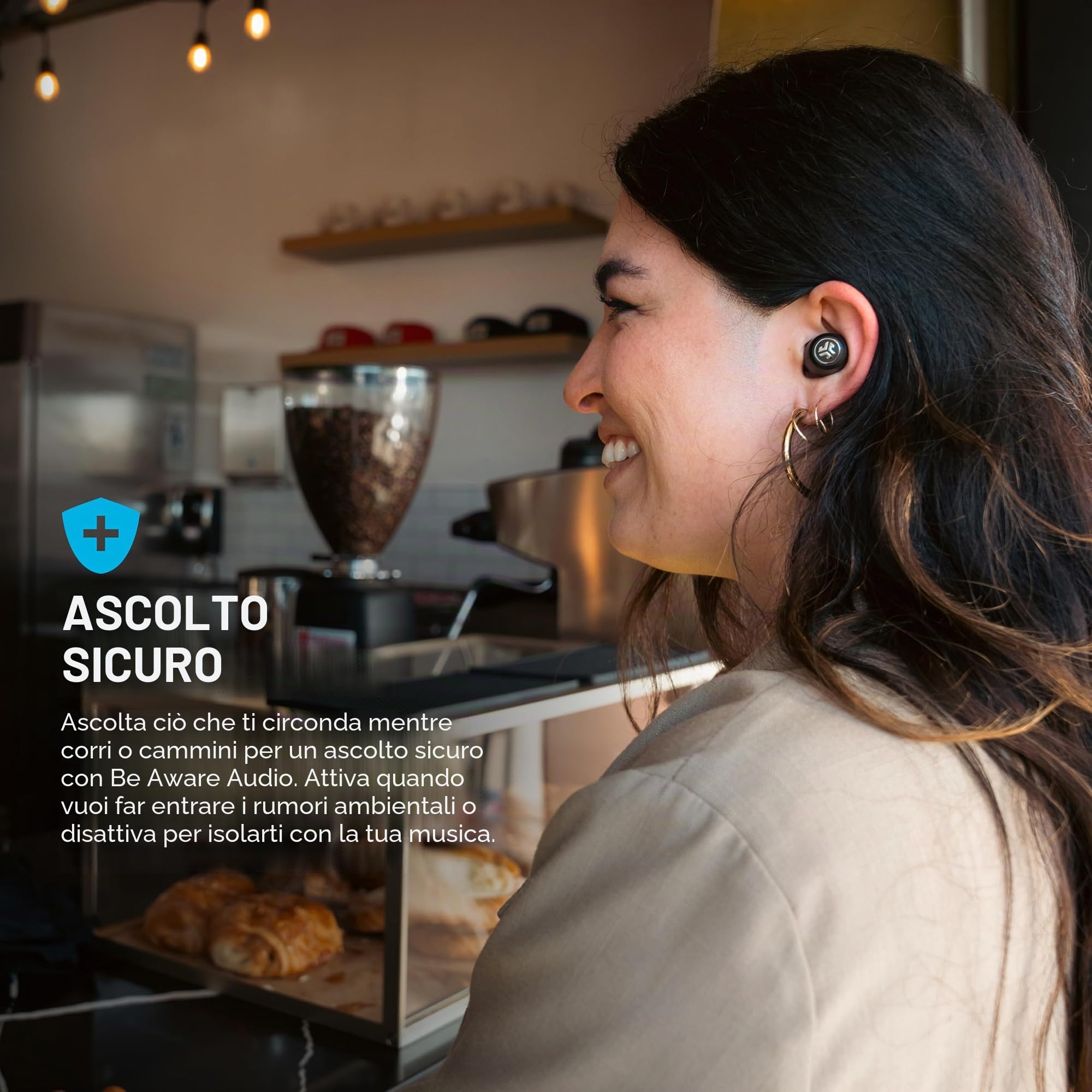 JLab JBuds ANC 3 Auricolari Bluetooth Cancellazione Rumore - 42h | Cancellazione Attiva del Rumore, 42 Ore, Cuffie Wireless IP55 Resistenti al Sudore, Suono EQ3, in-ear con Microfono