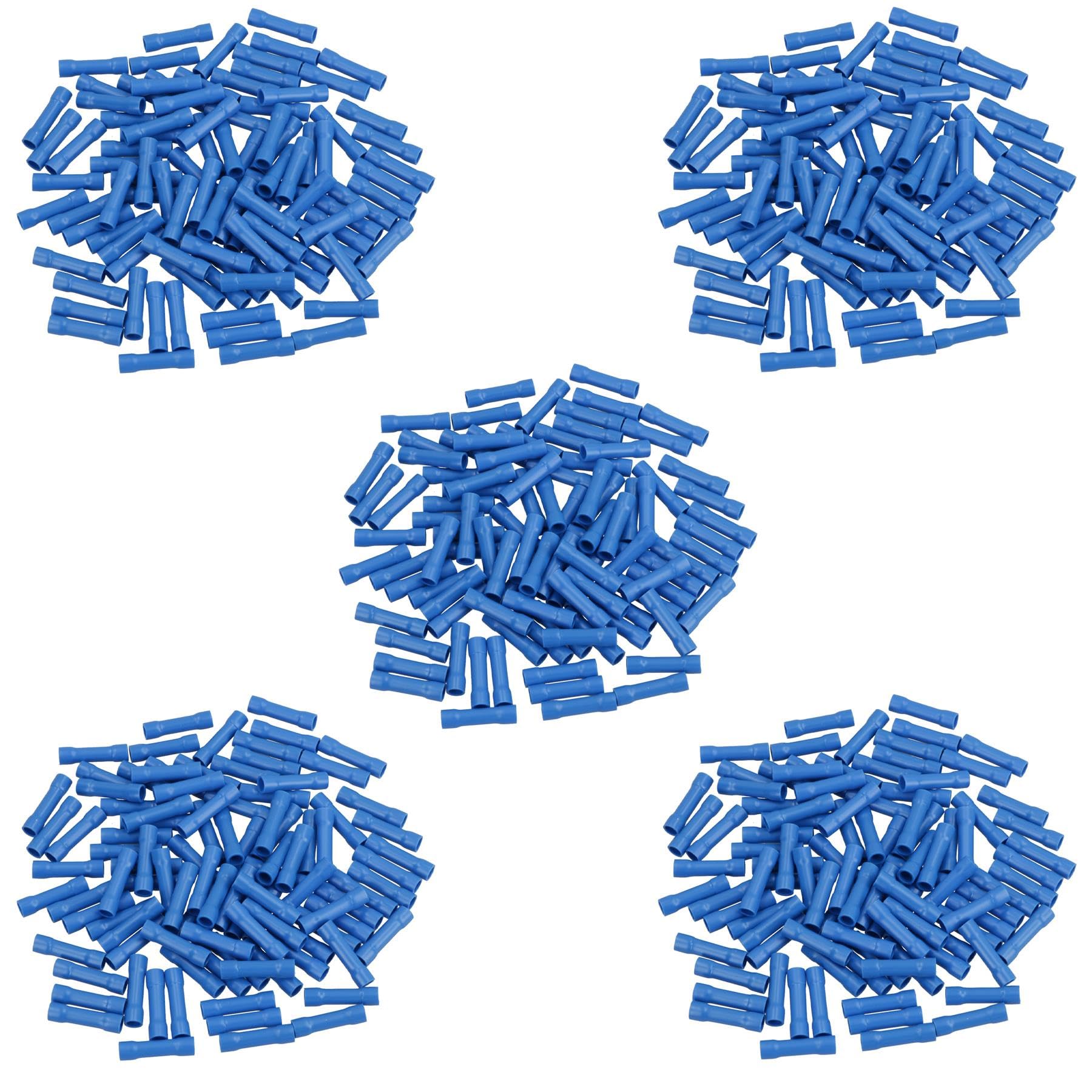 Insulated Straight Butt Connectors Electrical Crimps Terminals Blue 500pc