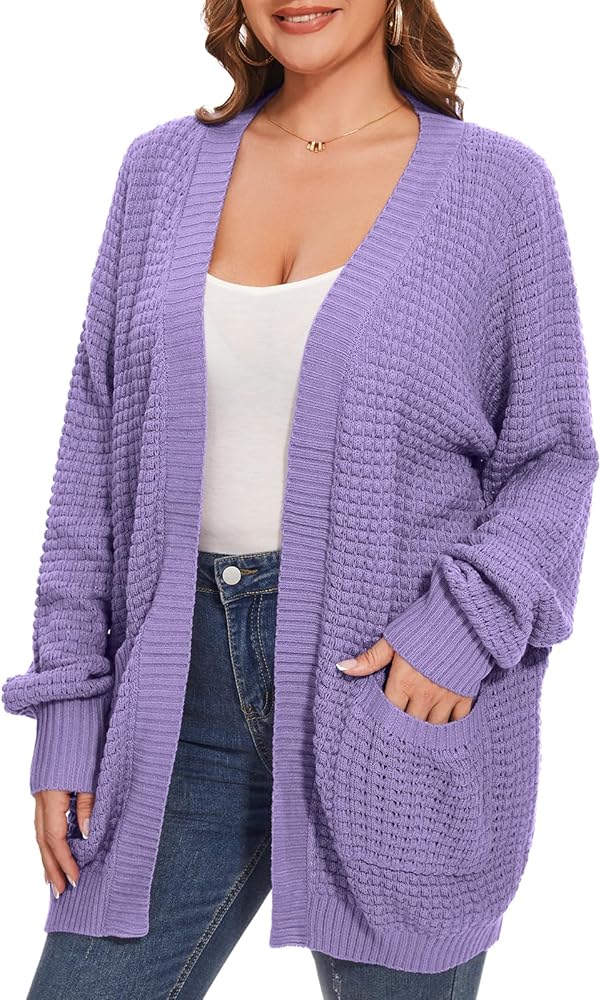 Cardigan Sweaters for Women Plus Size Waffle Knit Long Sleeve Cardigan Sweaters for Women Plus Size Waffle Knit Long Sleeve