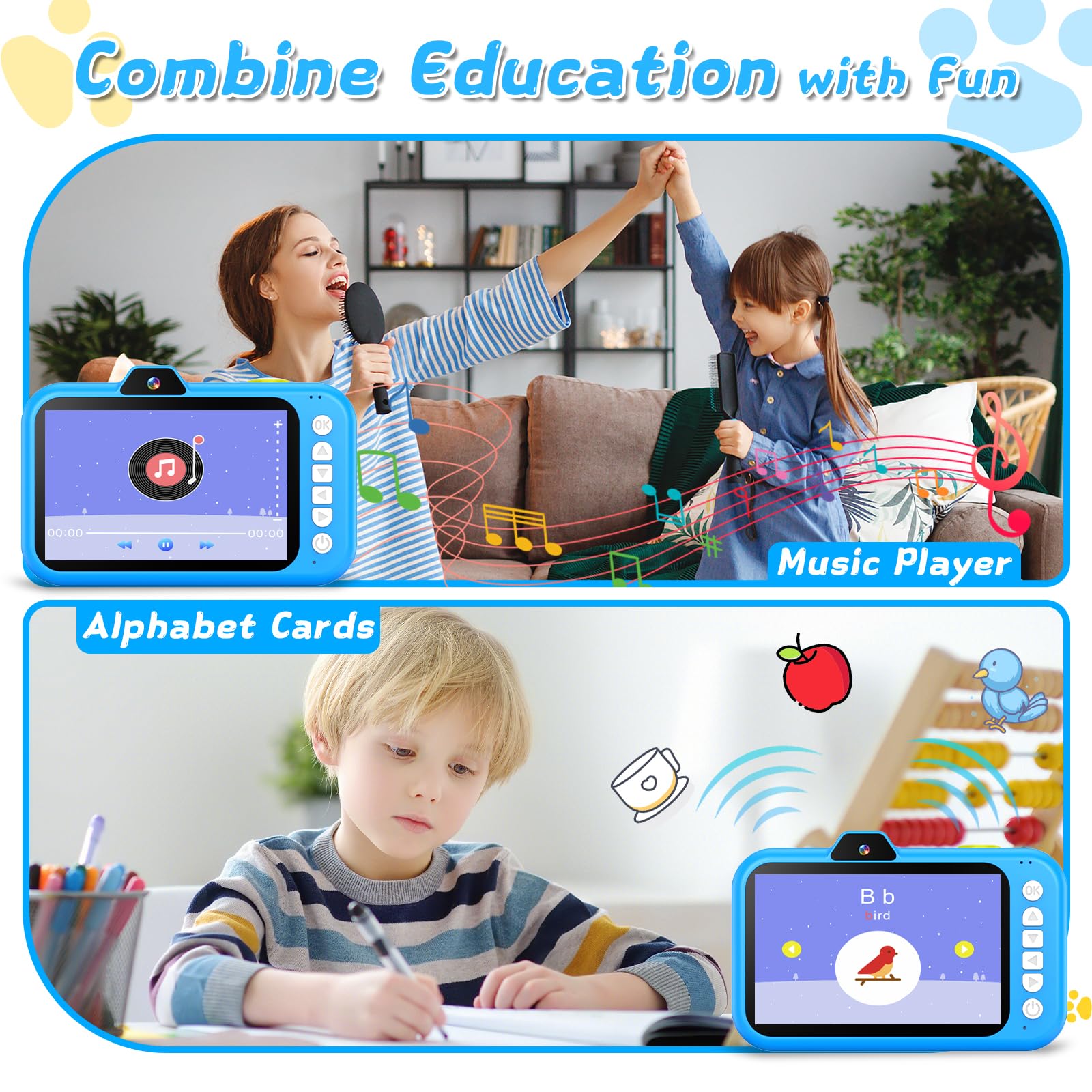 Macchina Fotografica Bambini con 360° Obiettivo Zoom Rotante | 3,5" Ampio Display | 1080P HD Fotocamera Digitali Bambini con Selfies | Flash | Scheda da 32G | Regalo Bambina Bambino 3-12 Anni