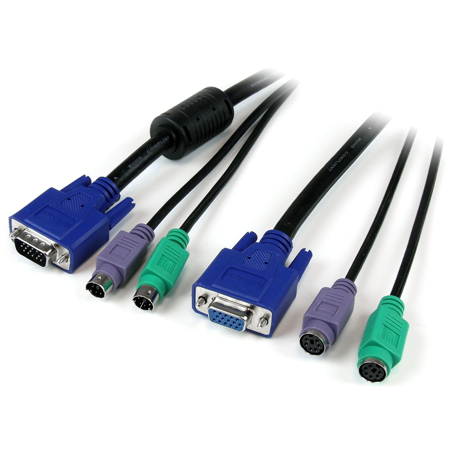 3in1 PS 2 KVM Extension Cable 10 Feet Black