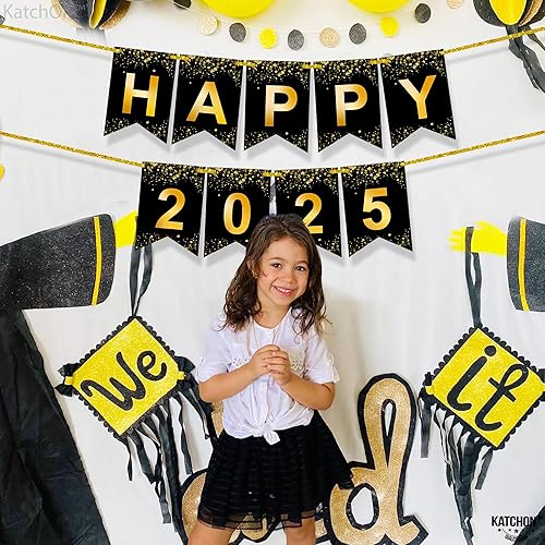 Miniatura 9 de Katchon, Cartel brillante de graduación 2025  Grande de 10 pies, sin bricolaje  Cartel de feliz 2025, decoraciones de graduación de clase de 2025