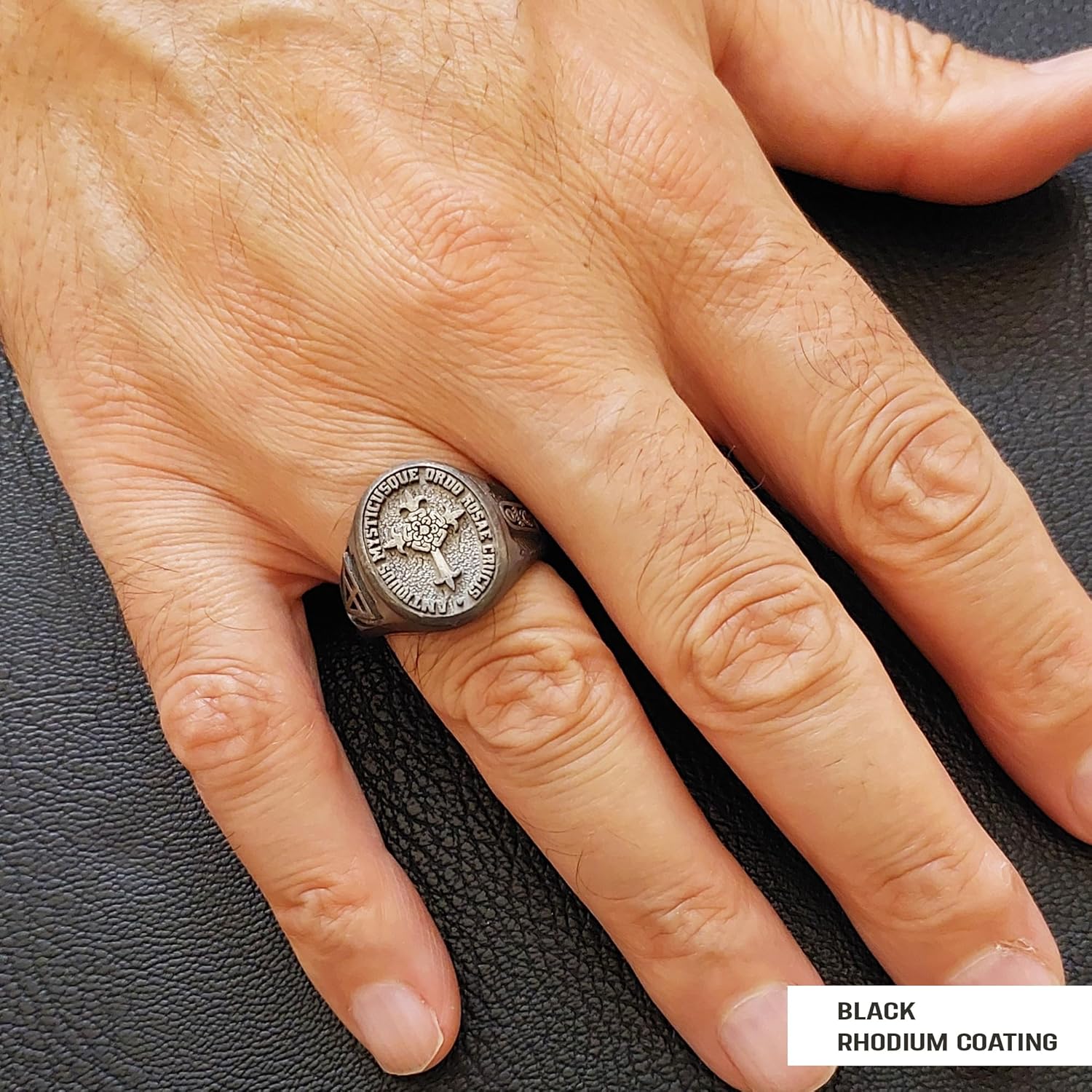 Amorc Membership Ring, Rousea Crucis Order Ring, Sterling Silver, 19mm, 19g, Handmade