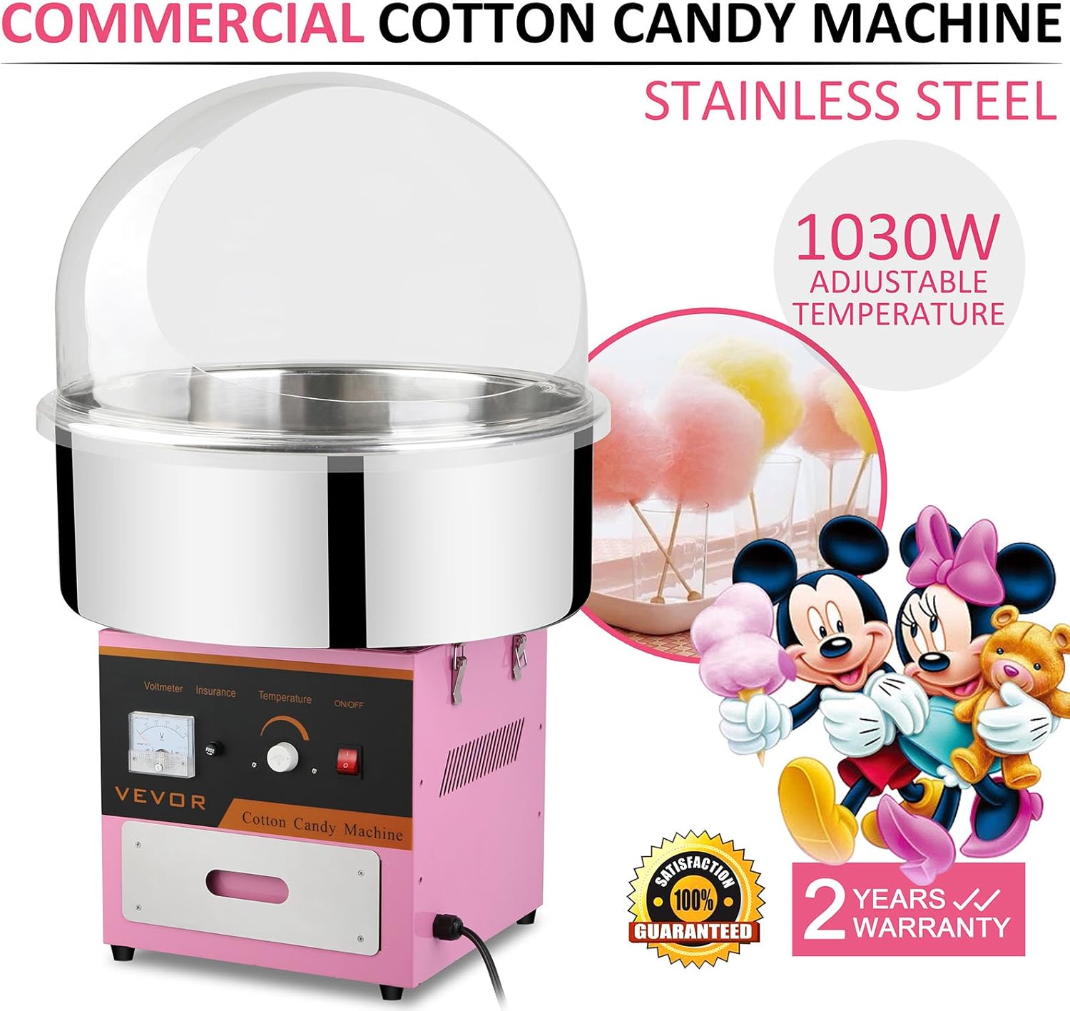 PVRO Macchina per Zucchero Filato Cotton Candy Machine Commercial