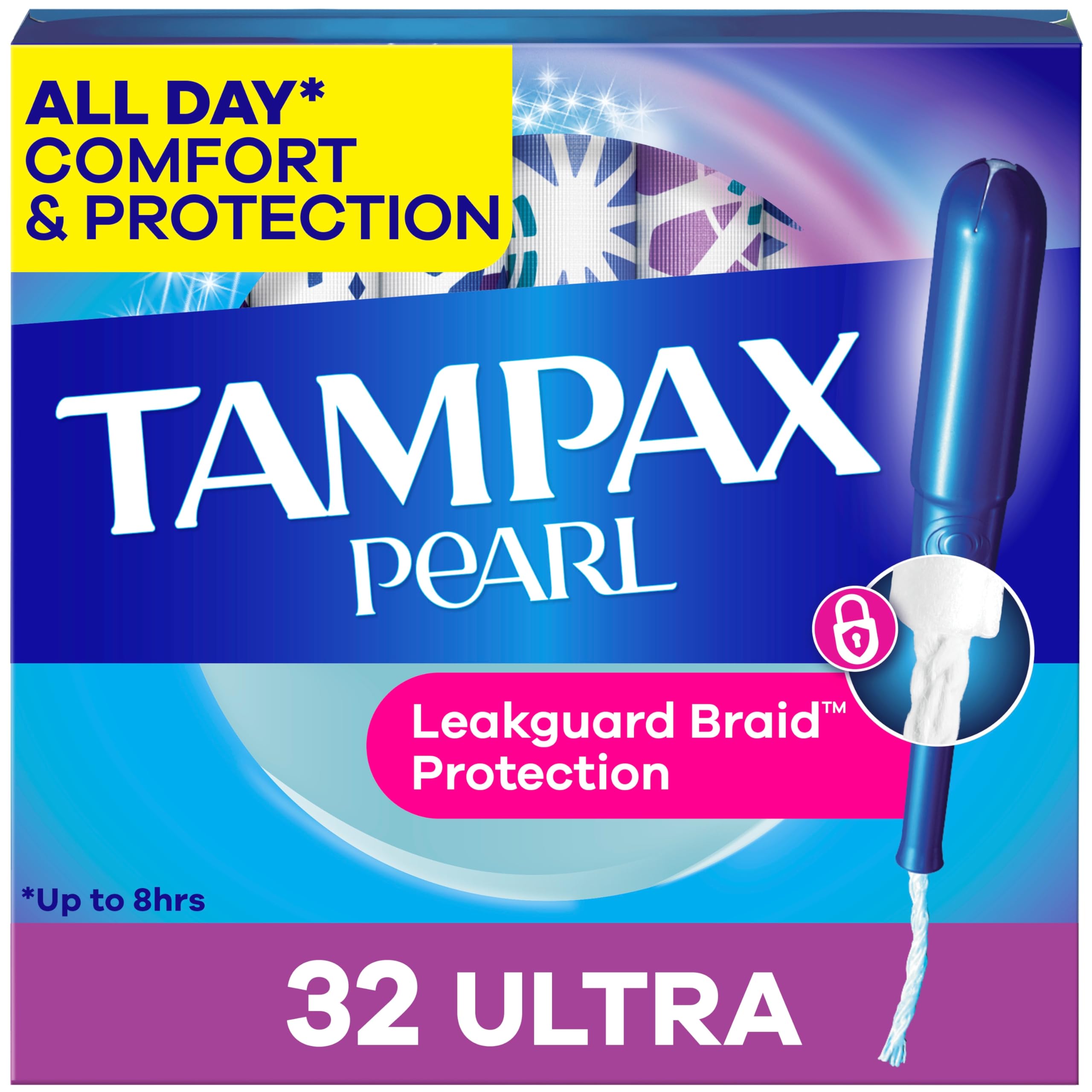 Tampax Pearl Tampons - Assorbenti ultra assorbenti, con treccia salvagoccia, inodore, 32 pezzi
