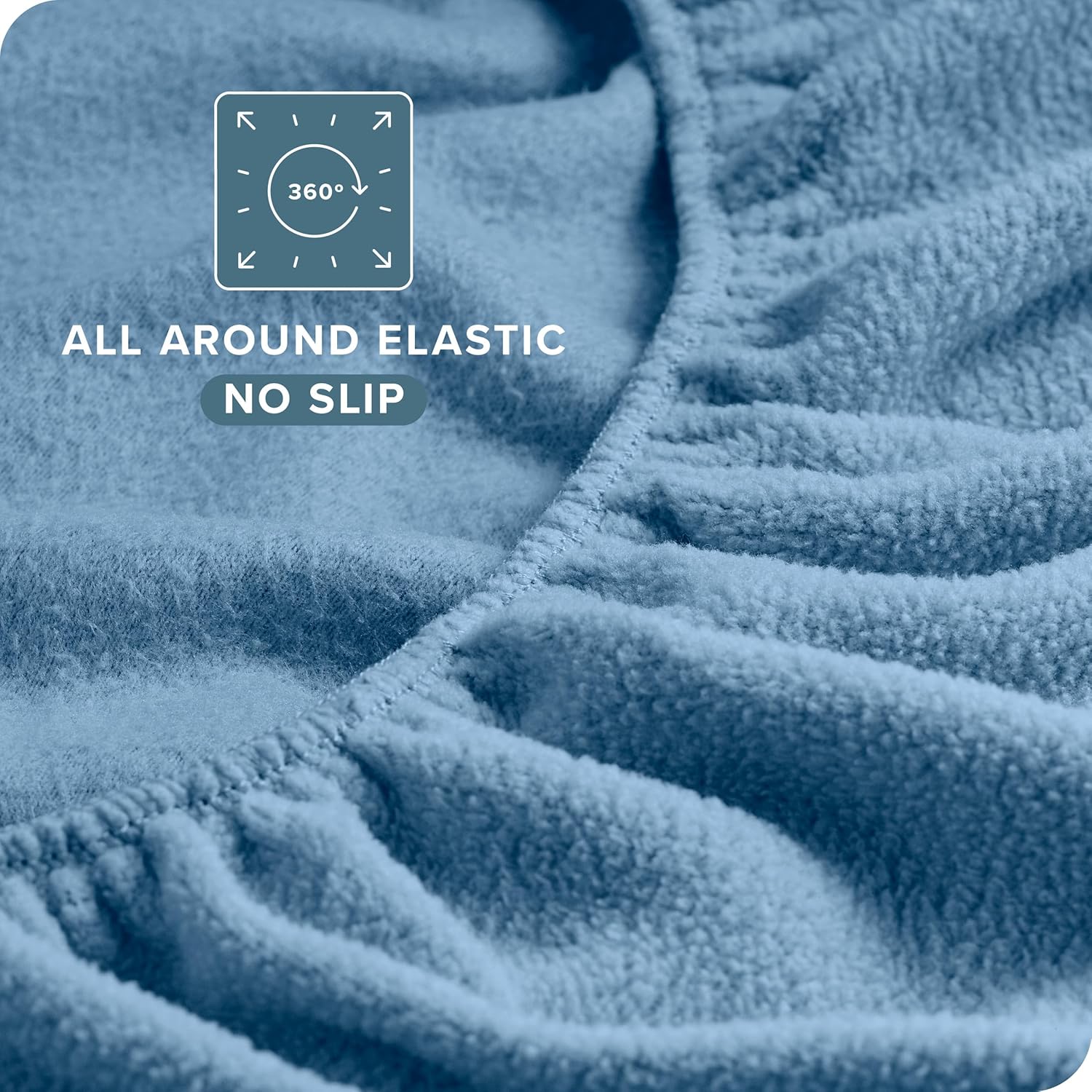 Twin XL Coronet Blue Deep Pocket Polar Fleece Sheet Set