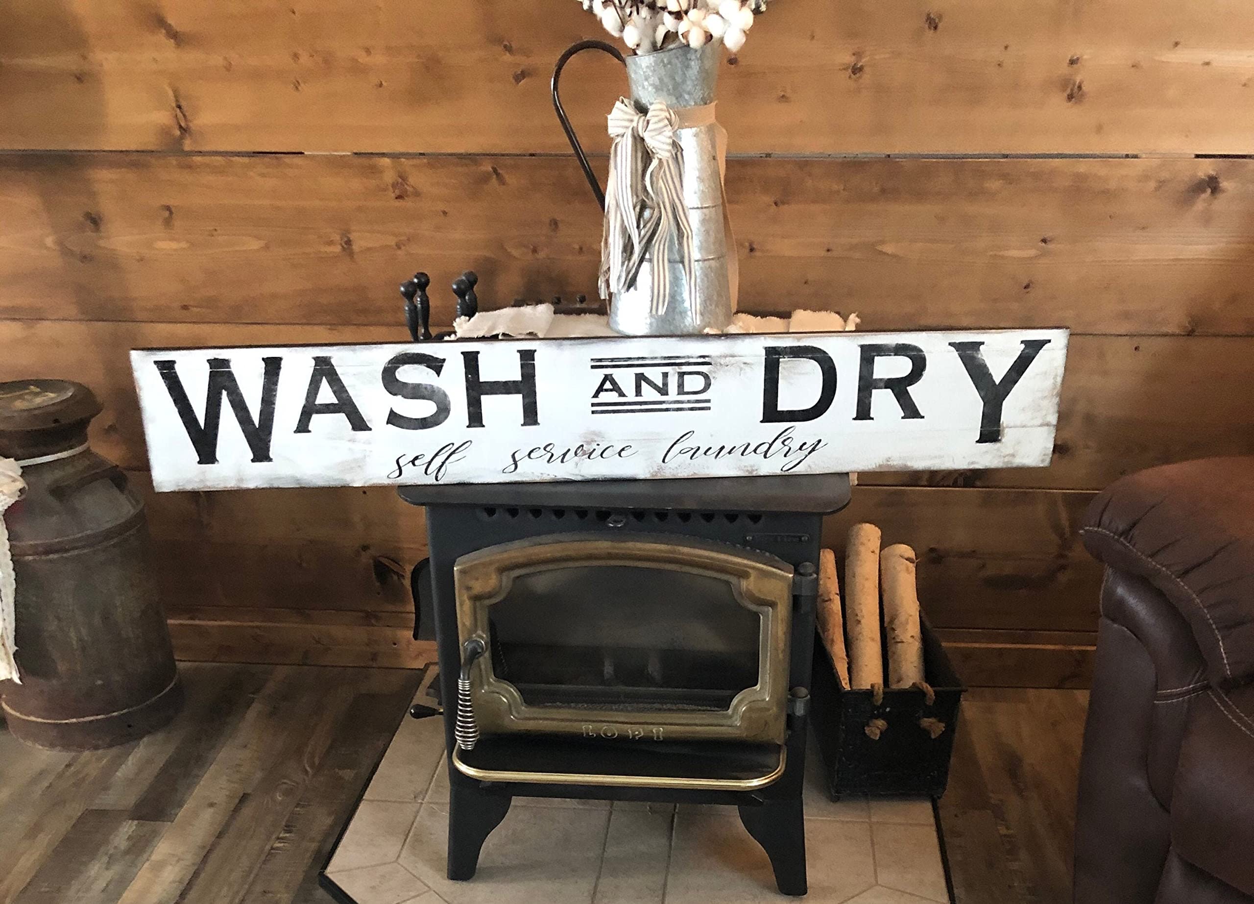 Szhmz Colour-558 Large Wash Sign/Laundry Sign/Rustic Laundry Sign/Wash And Dry Sign/Laundry Room Sign/Bathroom Sign/Farmhouse Decor/Self Service Decor Metalen Signs With Sayings 4X16 Inch