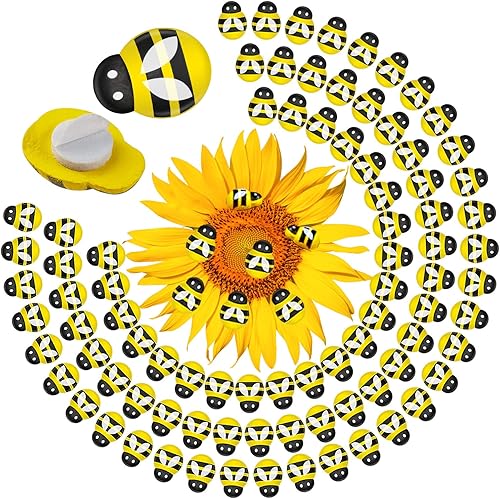 Miniatura 1 de 239 piezas de abejas para manualidades, decoraciones autoadhesivas de abejorro, bonitos botones de madera para colmenas pequeñas de abejas, planta