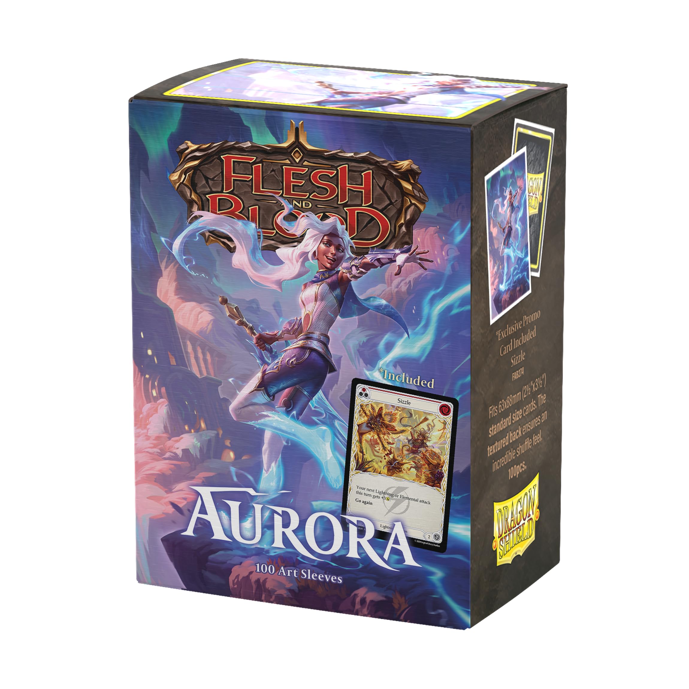 Dragon Shield | Flesh & Blood Art Sleeves | 100 CT - Smooth & Tough Premium TCG Sleeves | Compatible with Pokemon, One Piece & Magic the Gathering | Aurora — image 1