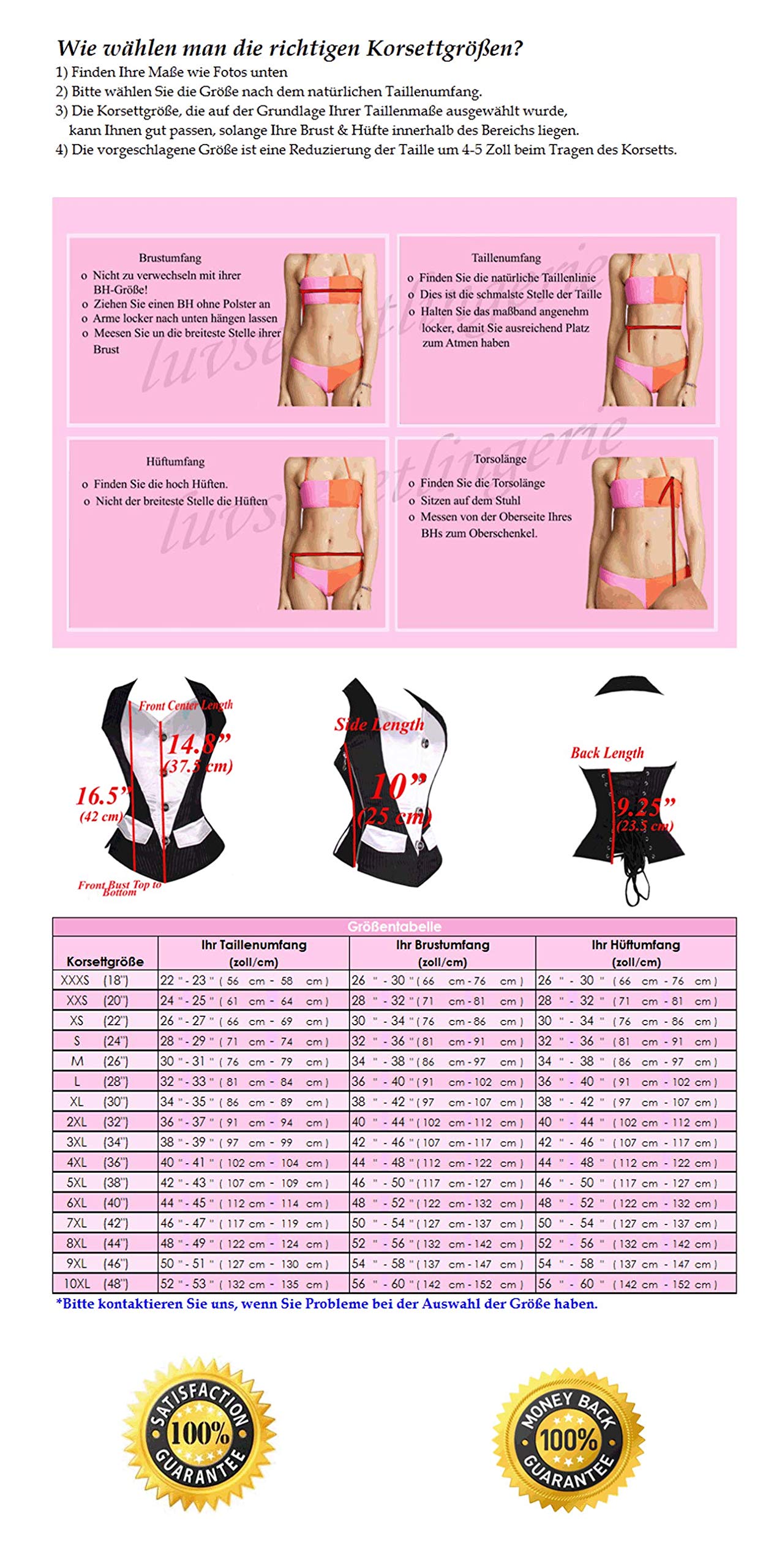 Damen Taillentraining Schwerlast Doppelt Stahl Knochen Baumwolle Korsett Steampunk Vollbrustkorsett Corsage #8367-PS