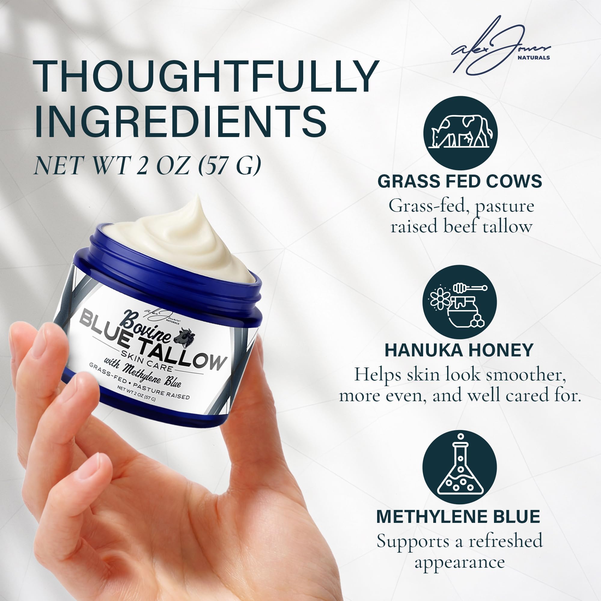 ☆　HAKU様│クリーム、エマルジョン、ルースパウダー　Biocell Amazon.com: Alex Jones Naturals Bovine Methylene Blue Tallow Balm
