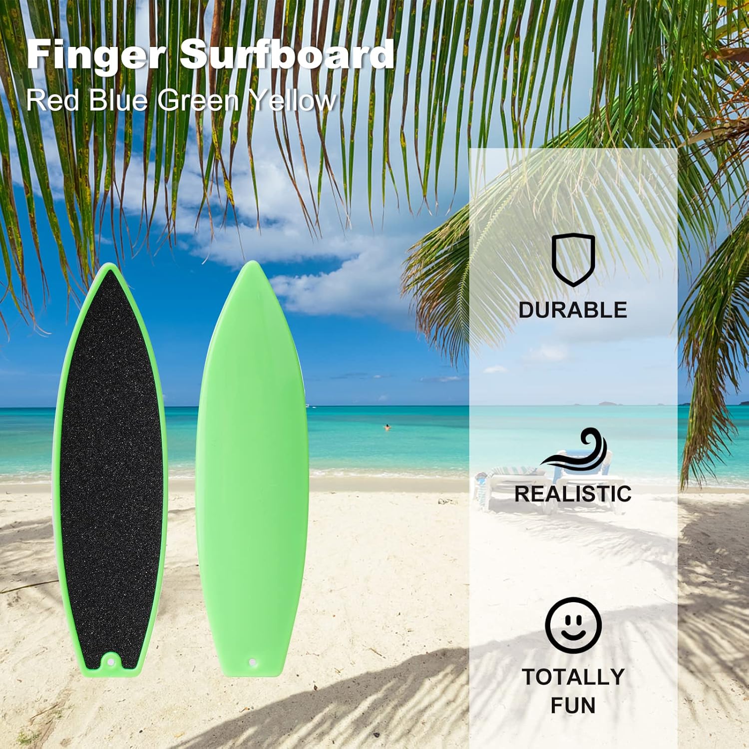 ACEGENIU Tablas de surf con dedos, tabla de surf con dedos para ventana de automóvil, tabla de surf con cuerda para niños, adolescentes y adultos (azul, negro, verde, amarillo y rojo) Colombia