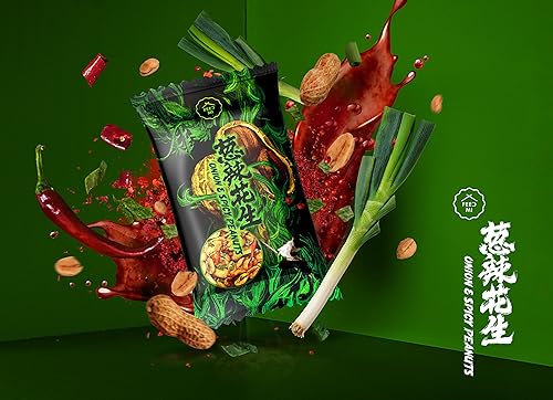 Miniatura 1 de Feedmi - Cebolla y cacahuetes picantes 282oz paquete de 1  Sabor picante moderado de maní caliente  Un almuerzo rápido para satisfacer los antojos