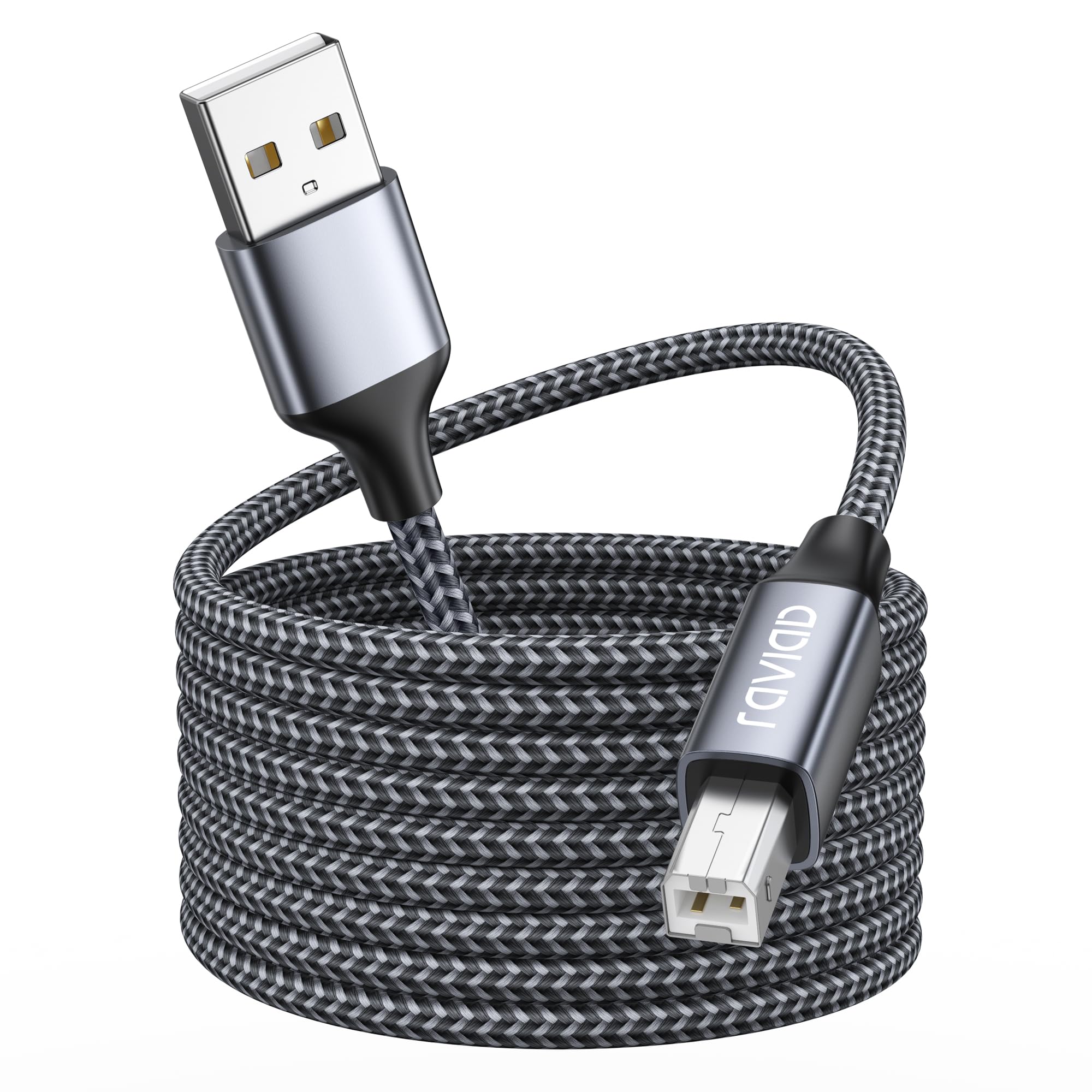 RAVIAD Cavo Stampante USB 2.0 [3M] Cavo USB Tipo A Maschio a Tipo B Maschio | Cavetto Placcato in Oro per Stampante HP, Canon, Lexmark, Dell, Xerox, Samsung Brother, Panasonic, Scanner