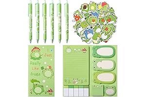 57Pcs Aesthetic Frog Stuff: Notepads, Pens, Stickers