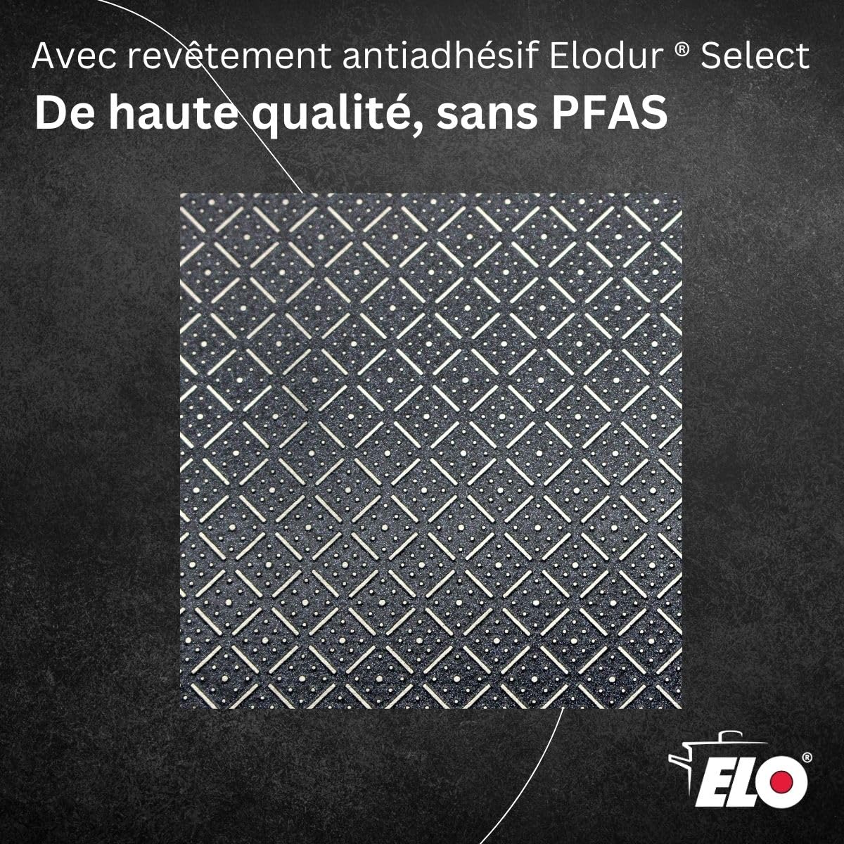 Elo 9350350 Poêles 24 et 28 cm Acier Inoxydable 18/10, Triply 3 Couches, Antiadhésif Minéral Elodur Select Sans PFAS, Résistant aux Rayures, Tous Feux Dont Induction et Four, Garantie 4 Ans, Inox, Alu