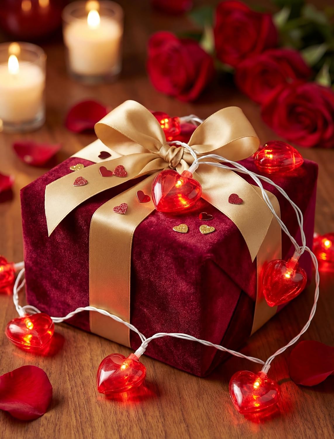 Valentines Red Heart String Lights Plug in, 8.5Ft Outdoor Valentine's Day Decorations Lights with 10 LED Red Heart Lights, Heart Fairy String Lights for Indoor Home Window Wedding Party Xmas Decor - Image 4