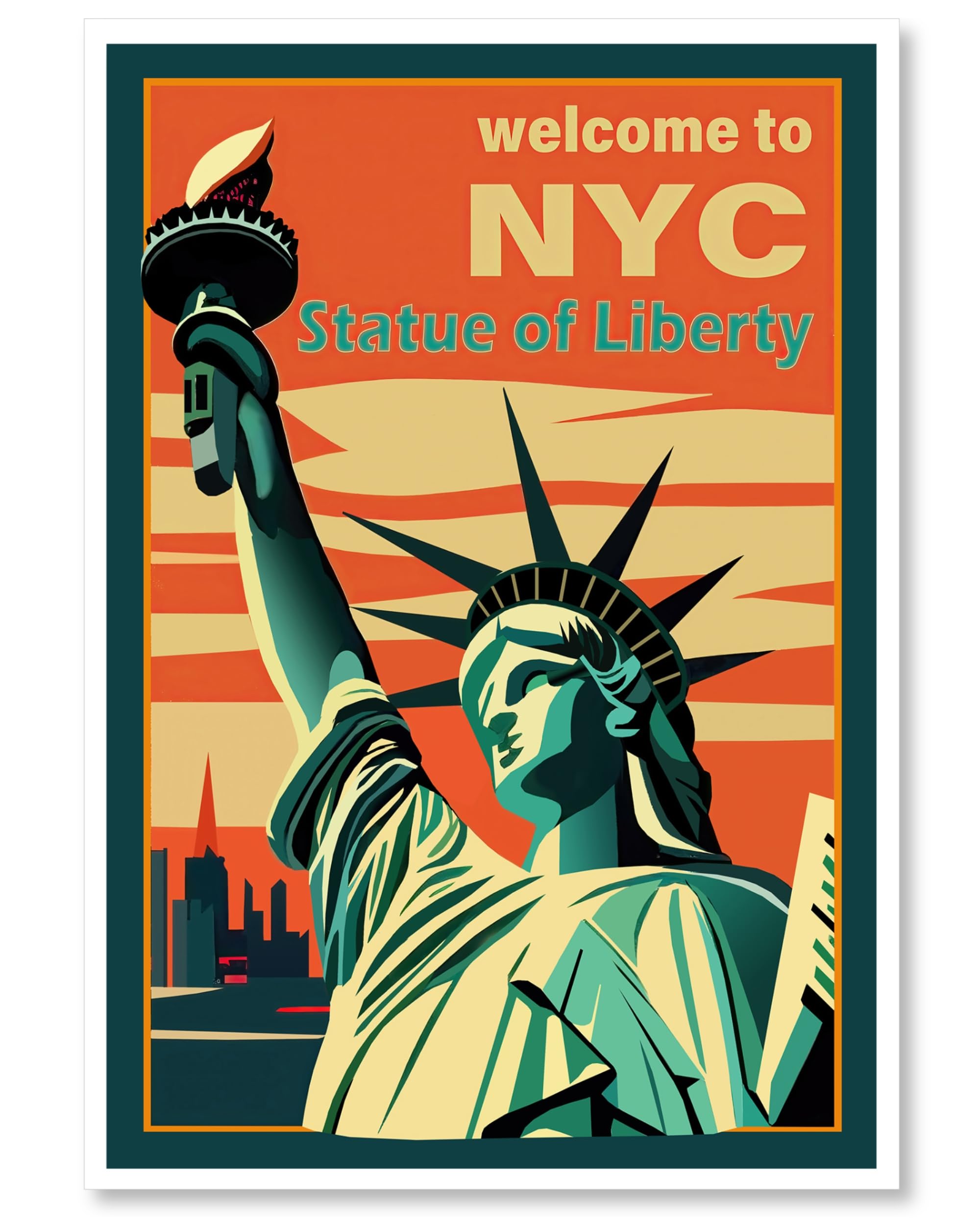 「GREENWICH VILLAGE」スティーブマックギー ３Dアート サイン有 Amazon.com: ArtMalore Statue of Liberty NYC Vintage Style Travel