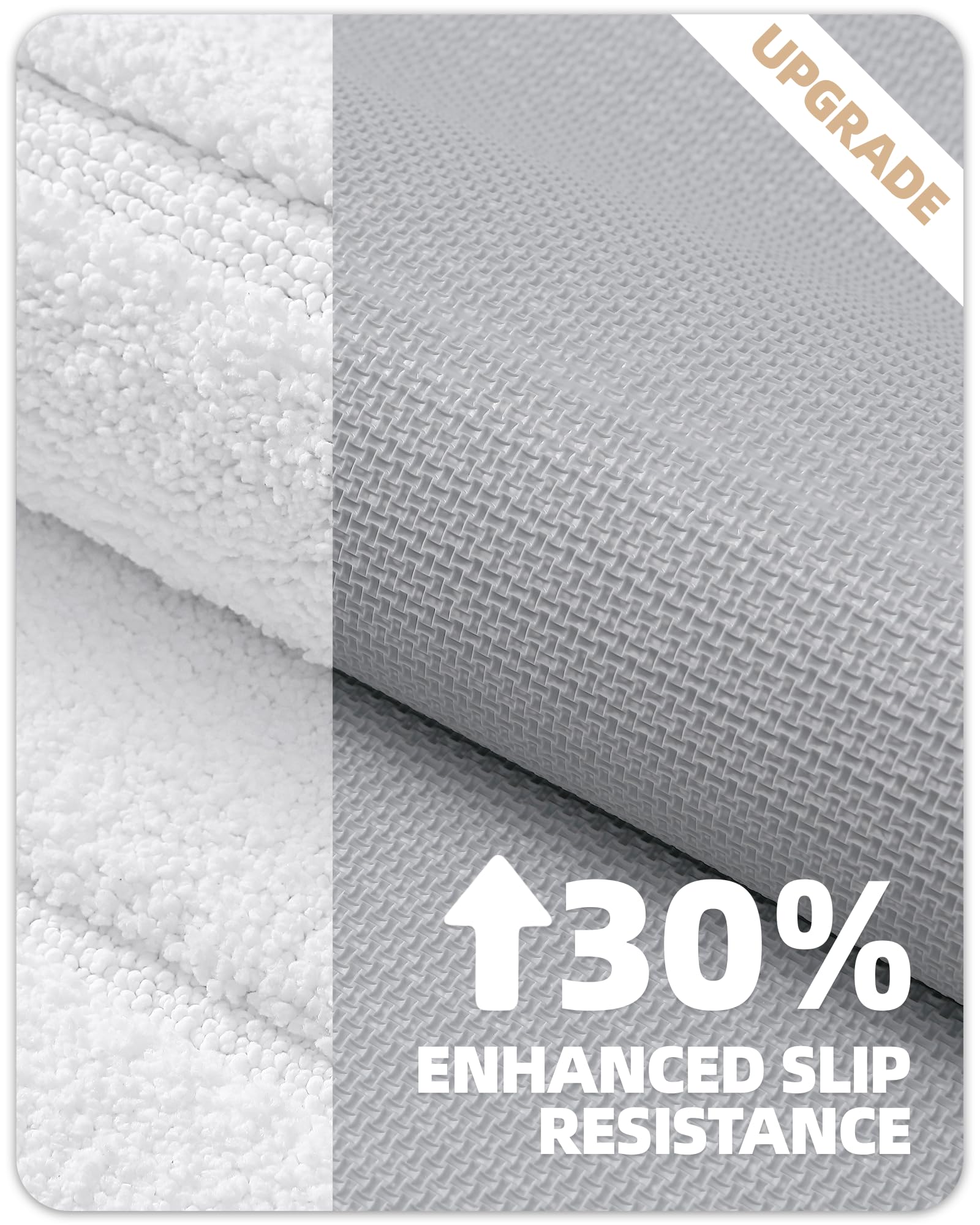 COLOR&GEOMETRY Bath Mat Non Slip 61 x 92 cm,Quick Dry Extra Soft Bathroom Mat for Bathroom Accessories,Microfiber Absorbent Bath Mats for Bathroom,Washable Shower Floor Rugs,White - Image 4