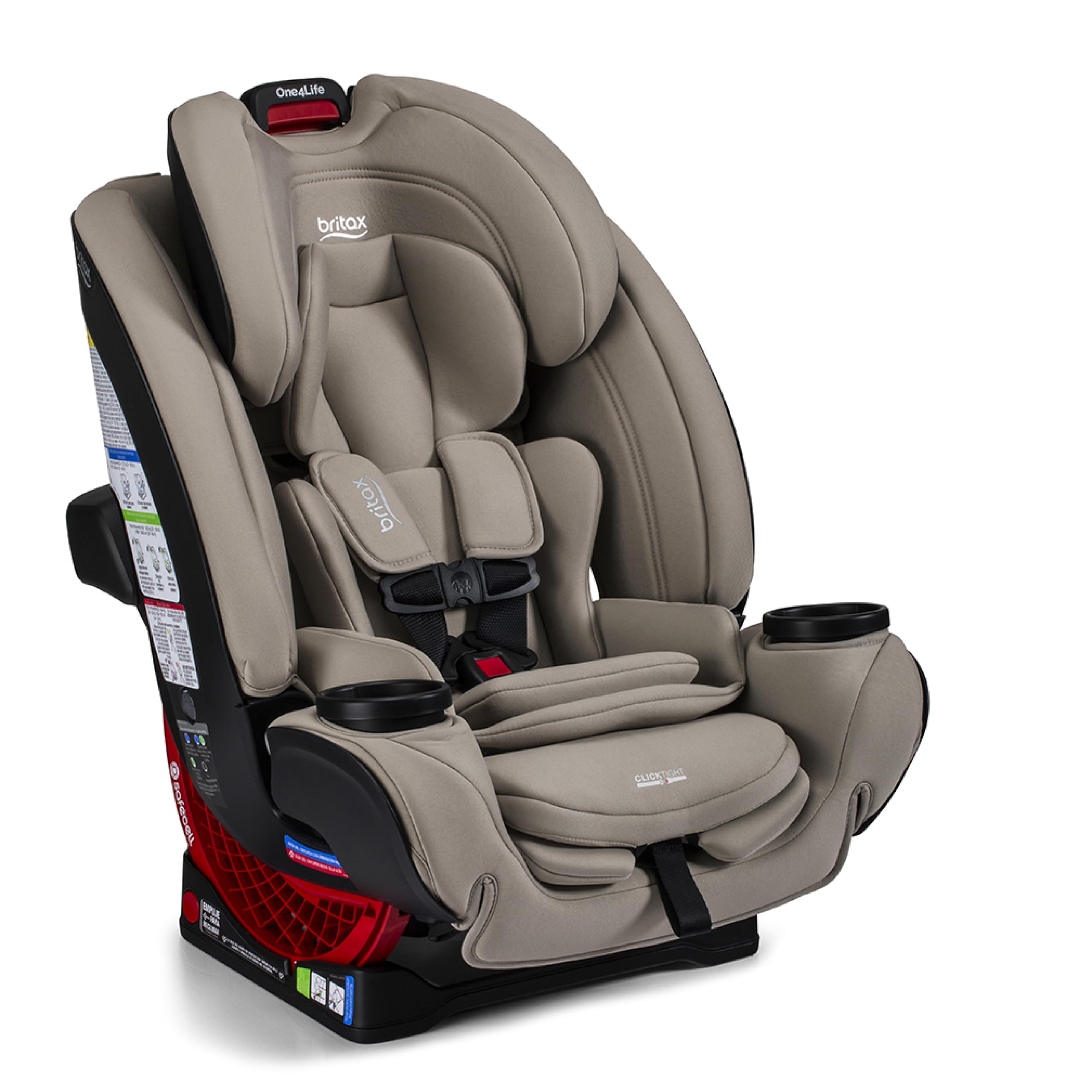 Britax One4Life All in One Convertible Car Seat, 3 in 1 Car Seat & Booster Seat with Easy ClickTight Installation, Extended Rear Facing Capacity, and Breathable SafeWash Fabrics - Teak