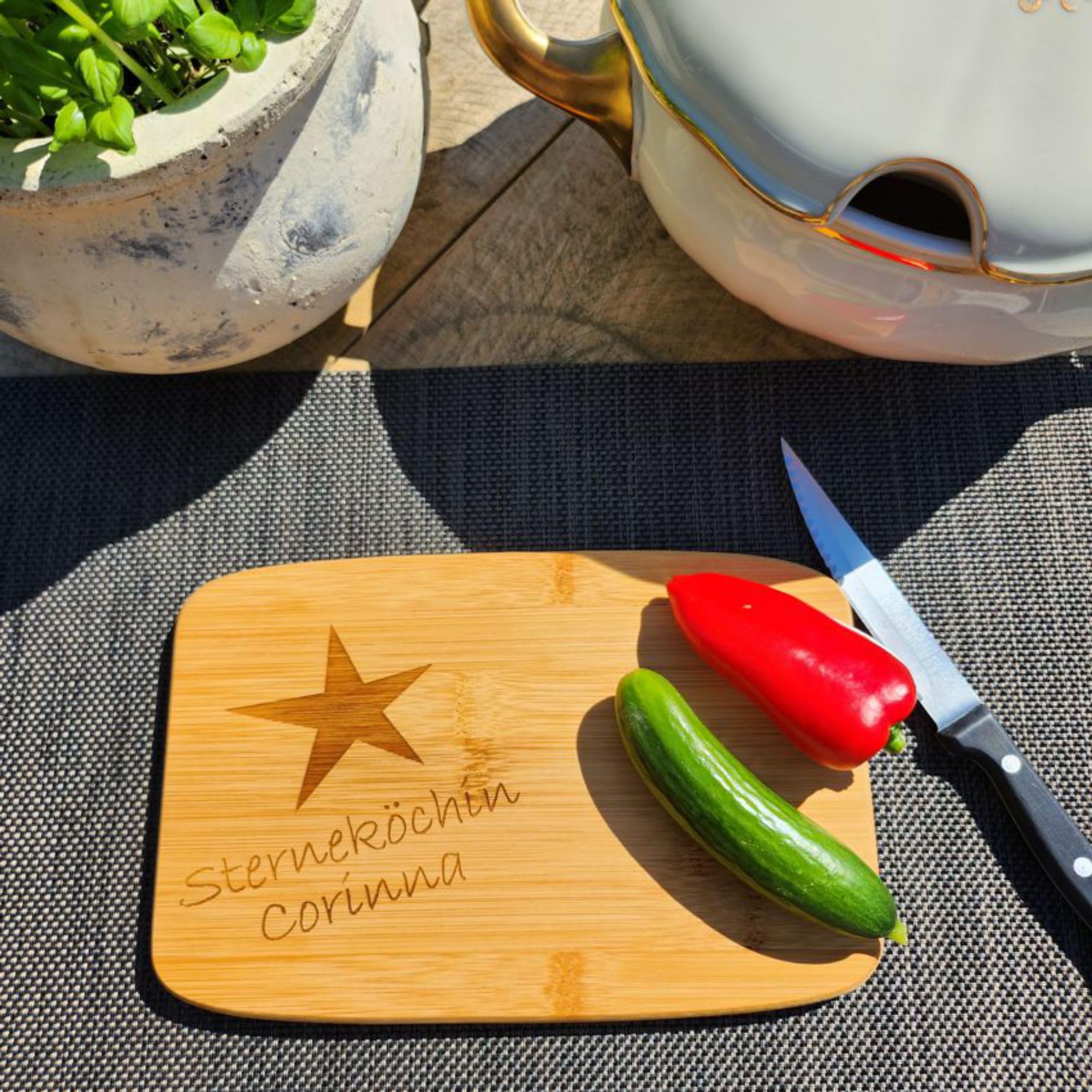 Bambus Schneidebrett Mit Gravur - Personalisiertes Küchenbrett Als Geschenkidee