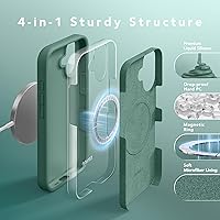 Vista 995 de GONEZ Funda de silicona para iPhone 15 Pro Max, compatible con Magsafe, protector de cámara + protector de pantalla, forro de microfibra suave Negro