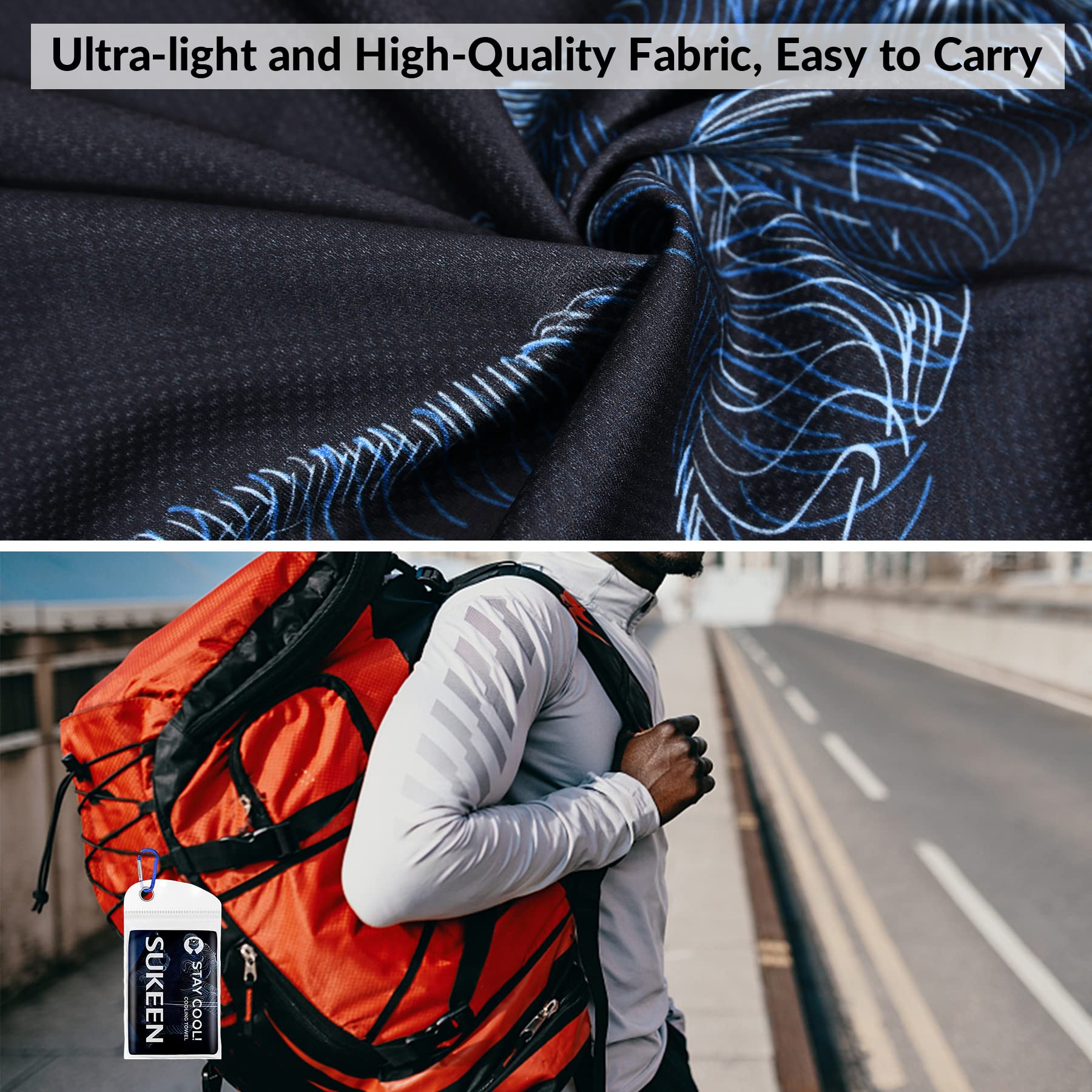 12 Pack Cooling Towels With Bags - 40"x12" Chilly Sports Towels For Baseball, Gym, & Outdoor