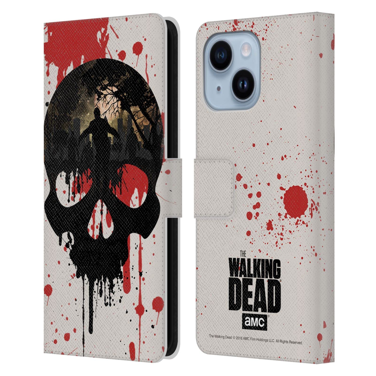 Étui portefeuille antichoc Apple iPhone 14 Plus The Walking Dead Head Case
