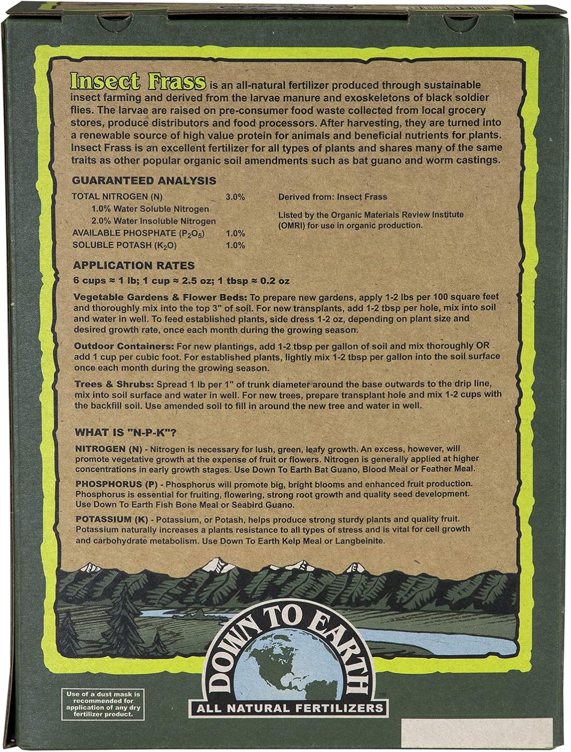 Crаzу Dеаlѕ Down To Earth Organic Insect Frass Fertilizer Mix 3-1-1, 2lb