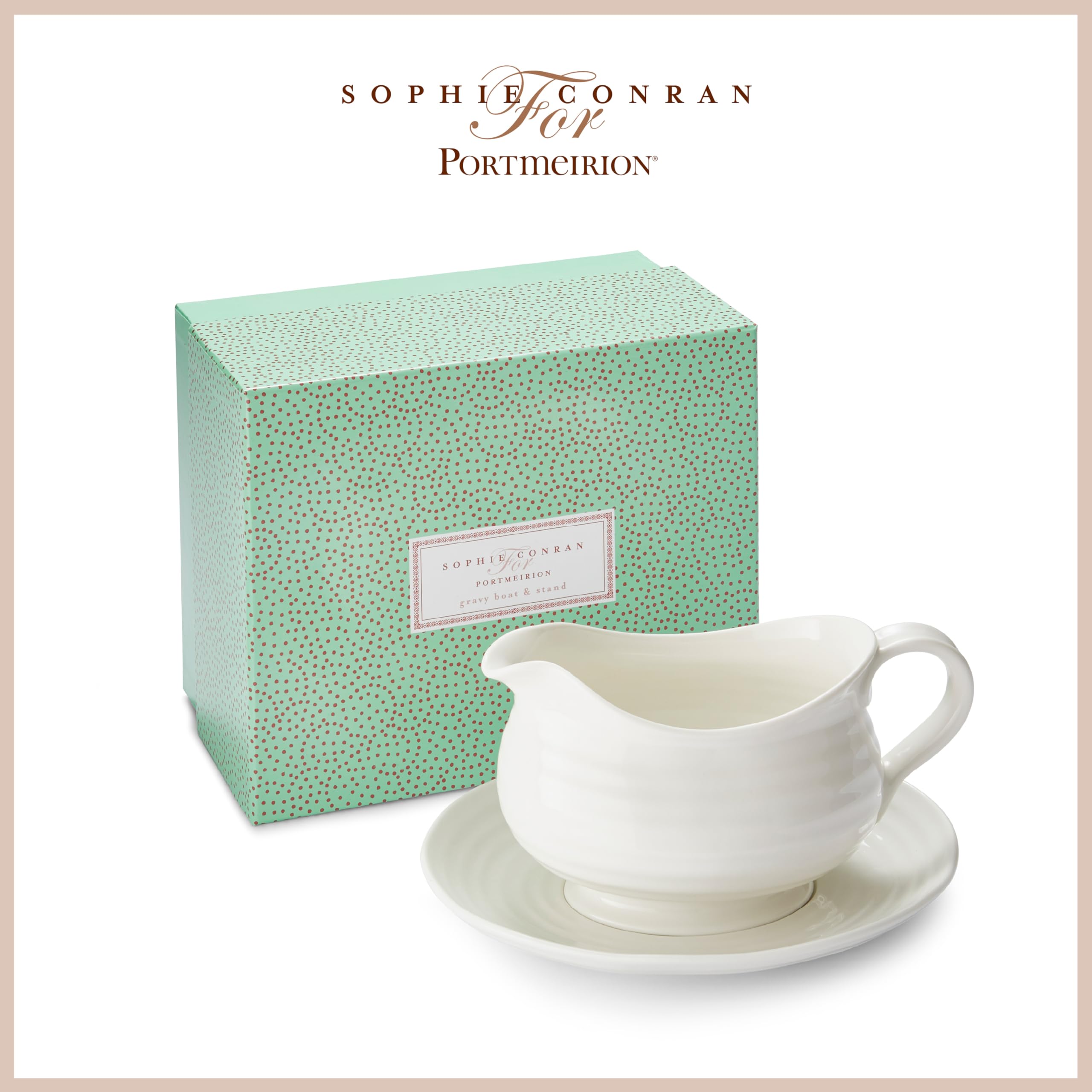 Portmeirion x Sophie Conran Gravy Boat and Stand - Elegant White