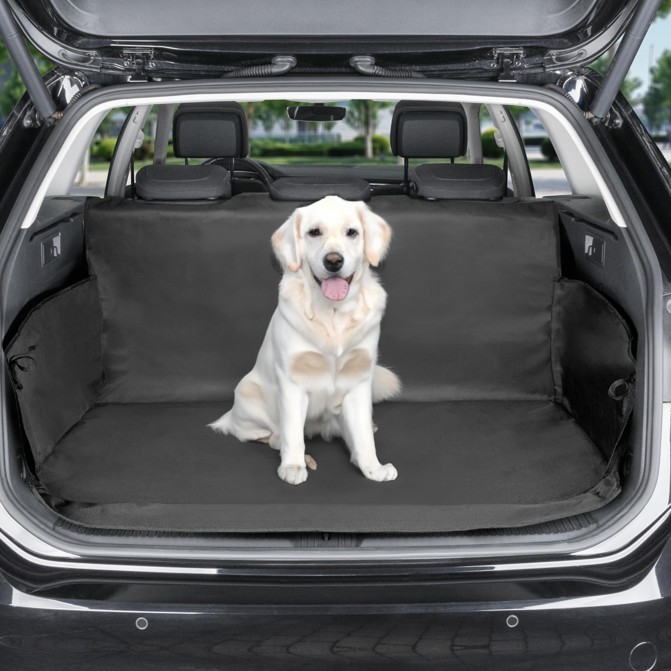 WALSER Couverture de coffre César, tapis de coffre avec protection latérale, couverture de voiture pour chiens,