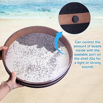 16 Inch Ocean Drum,Professional Large Size Ocean Drum,Hand Percussion Instrument with Authentic Wave Sounds