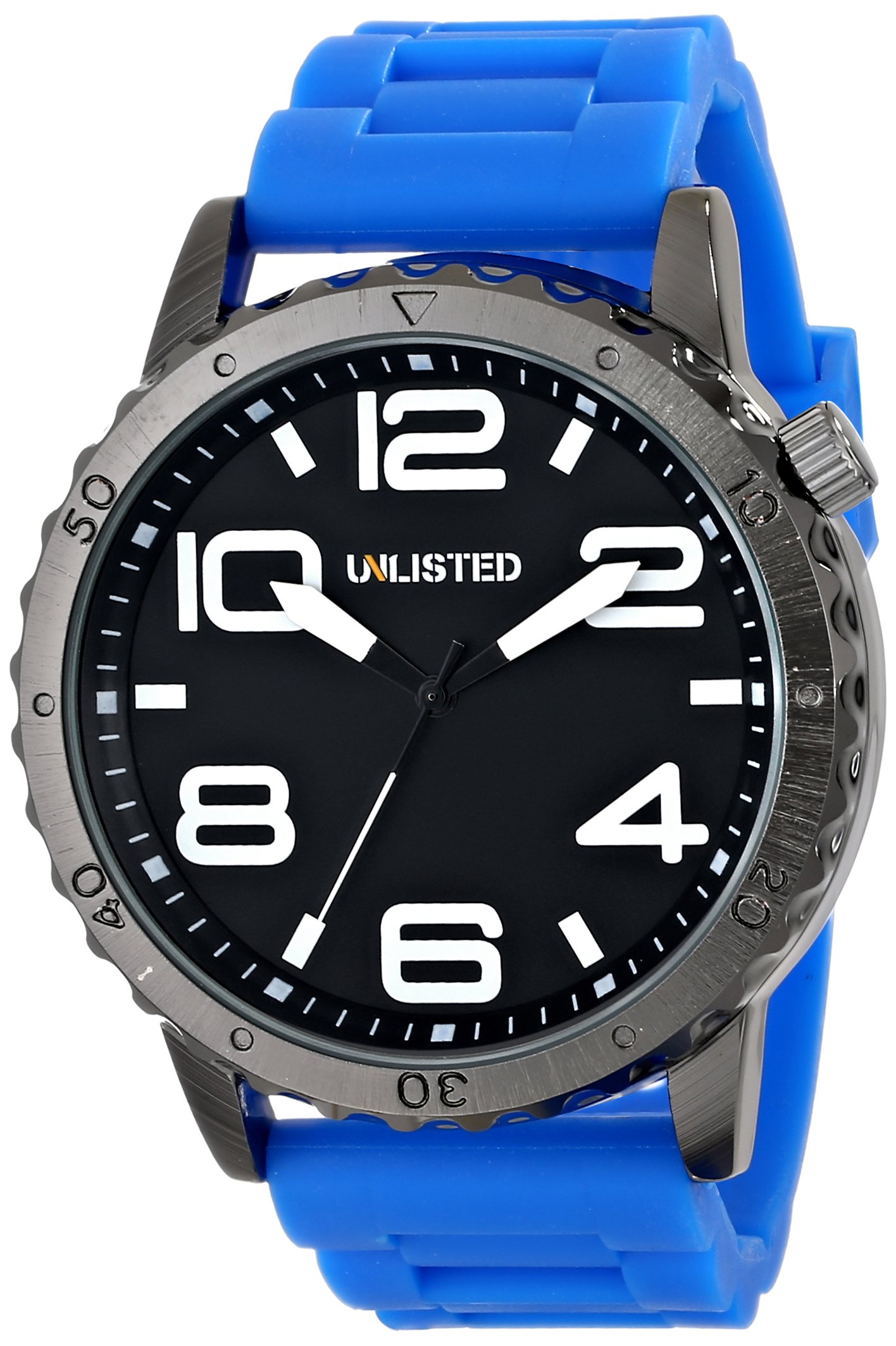 Men's UL1301 City Streets Grey Case, Black Dial, Blue Details and Strap Analog Watch